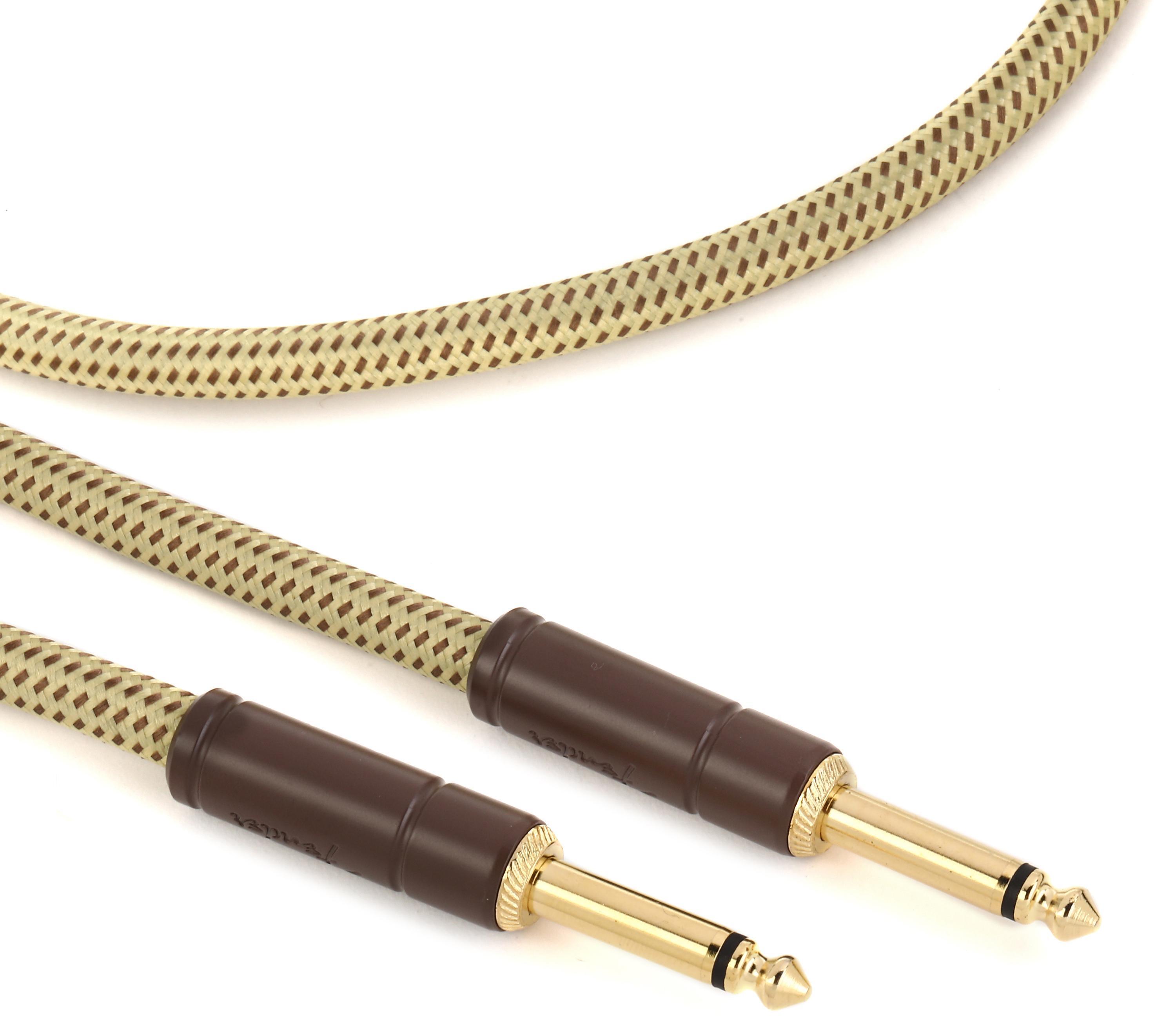 Photo of Fender Deluxe Series Tweed Instrument Cable - Straight to Straight - 18.6 foot Tweed