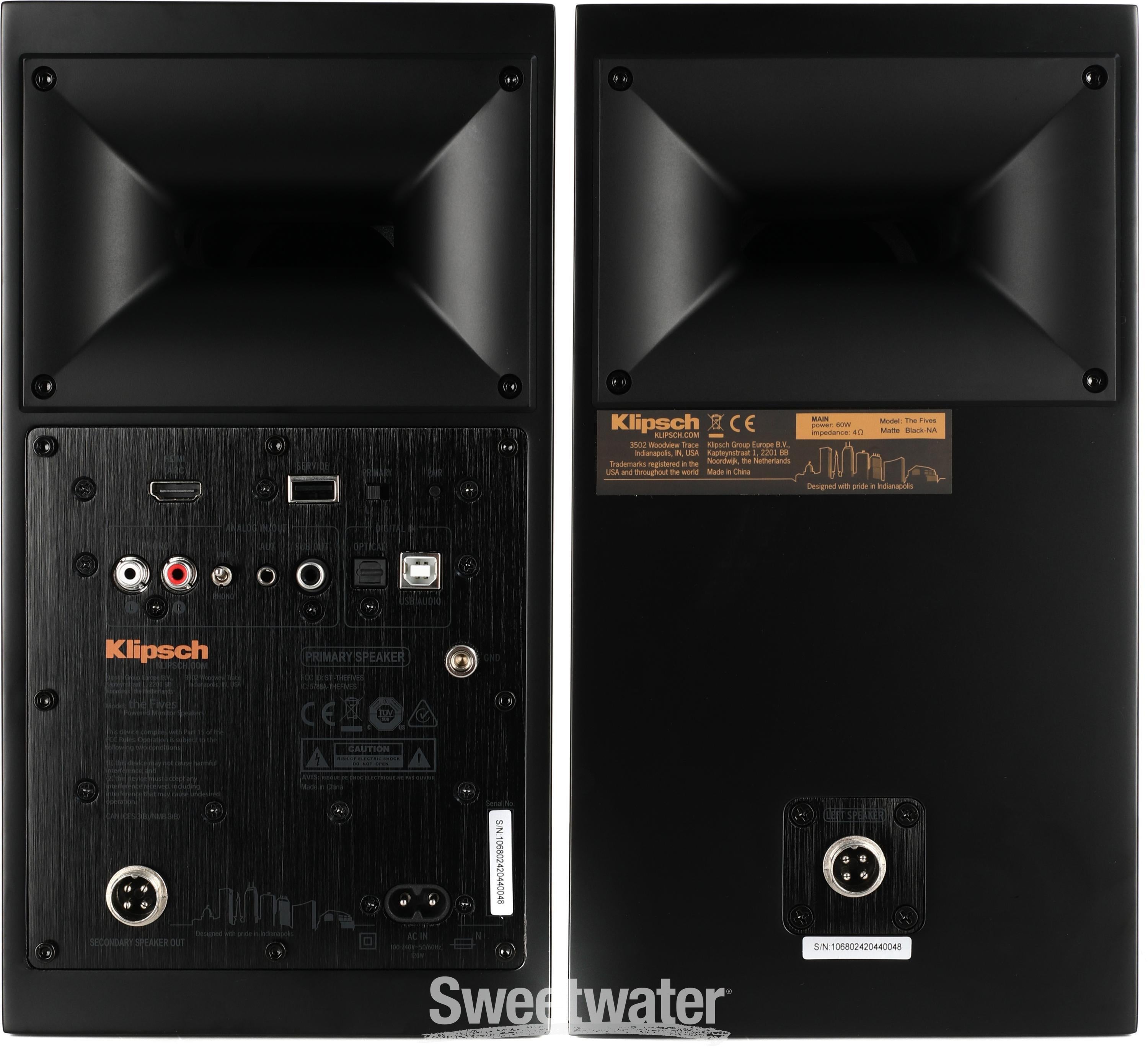 Klipsch The Fives Bookshelf Speaker Stereo System - Matte Black