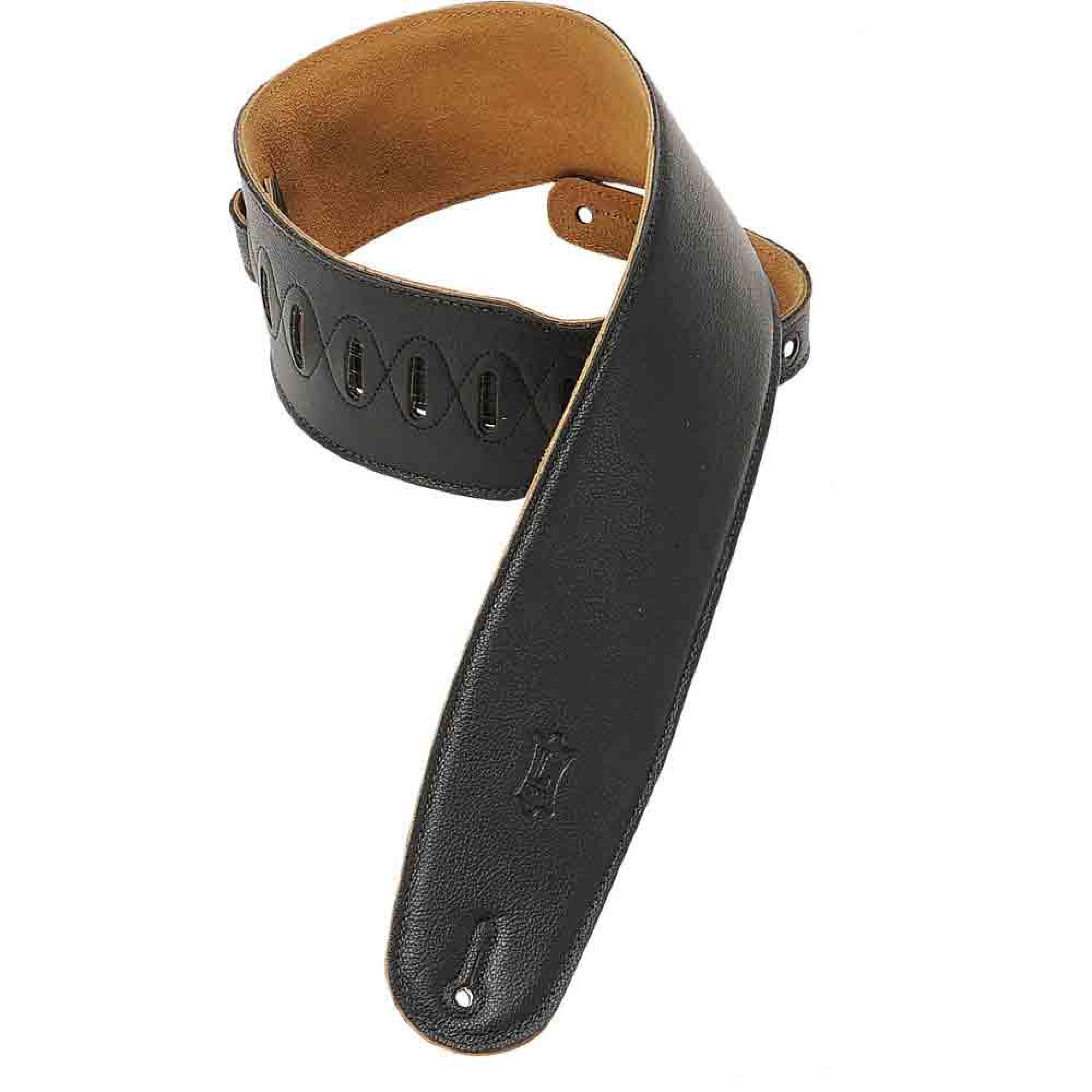 Levy's M4GF 3.5-inch Padded Garment Leather Bass Strap - Black