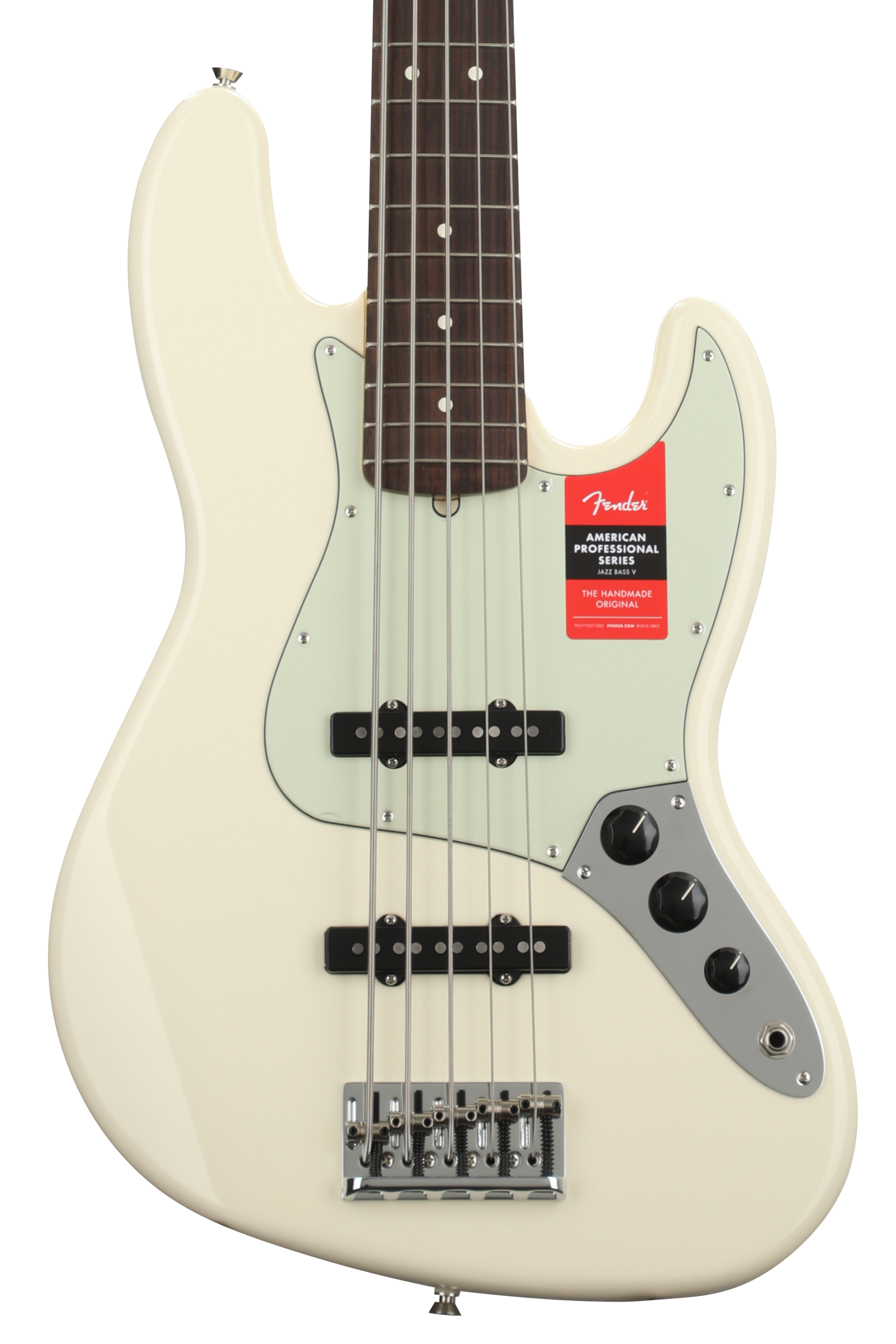 Fender American Professional Jazz Bass V - Olympic White with Rosewood  Fingerboard