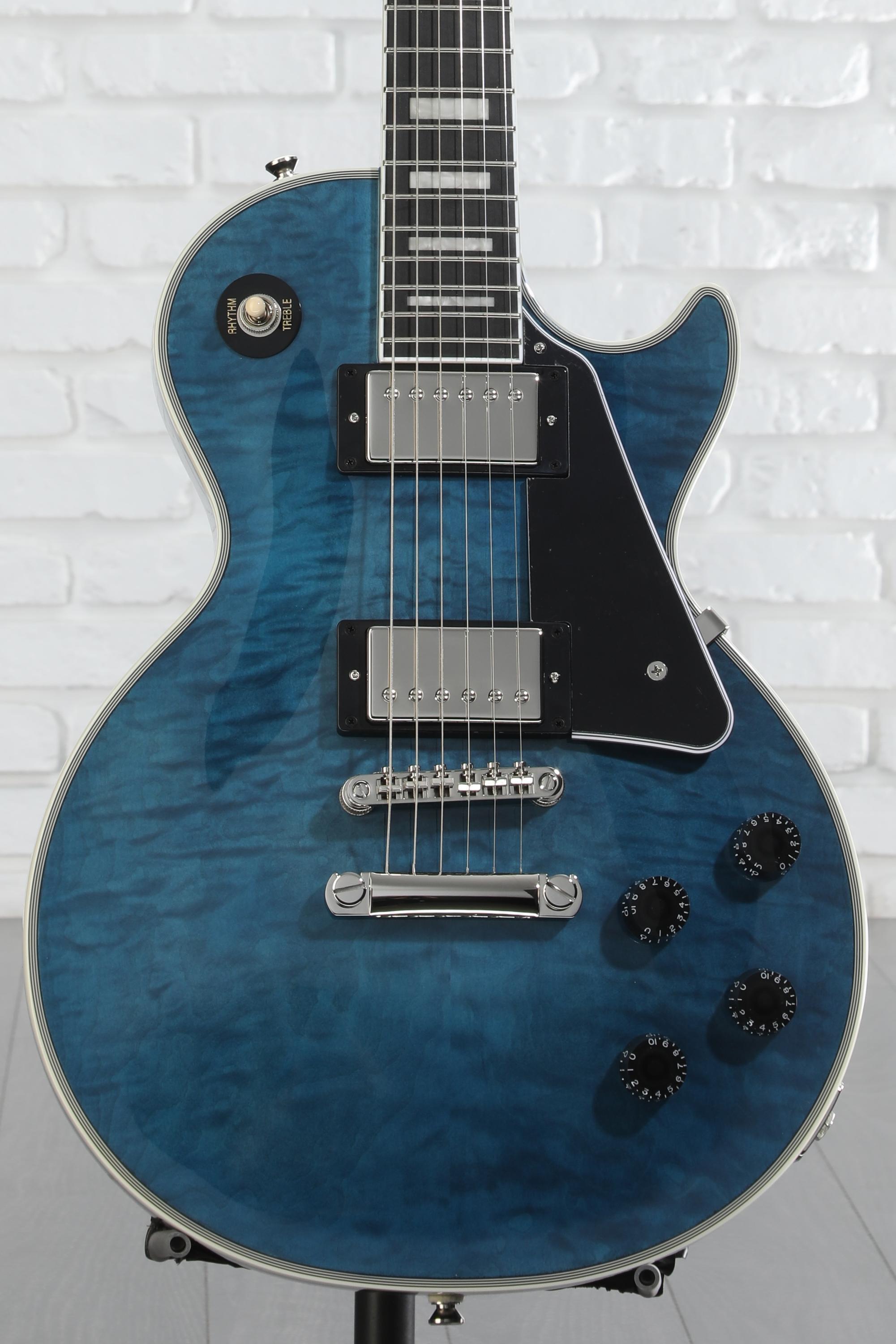 ギター Epiphone Les Paul Quilt Viper Blue Epiphone Les Paul Custom Quilt Viper Blue Electric Guitar