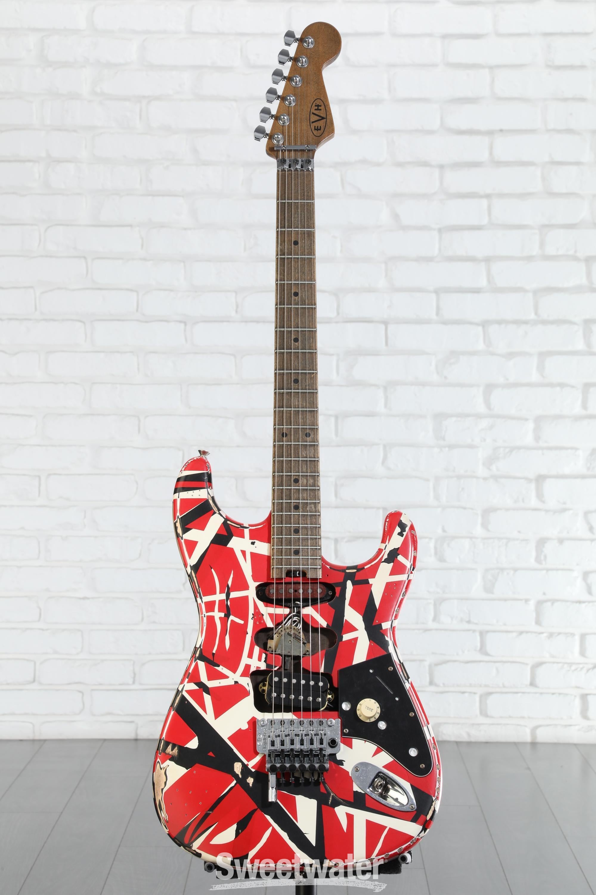 EVH Striped Series Frankenstein Relic - Red/Black/White