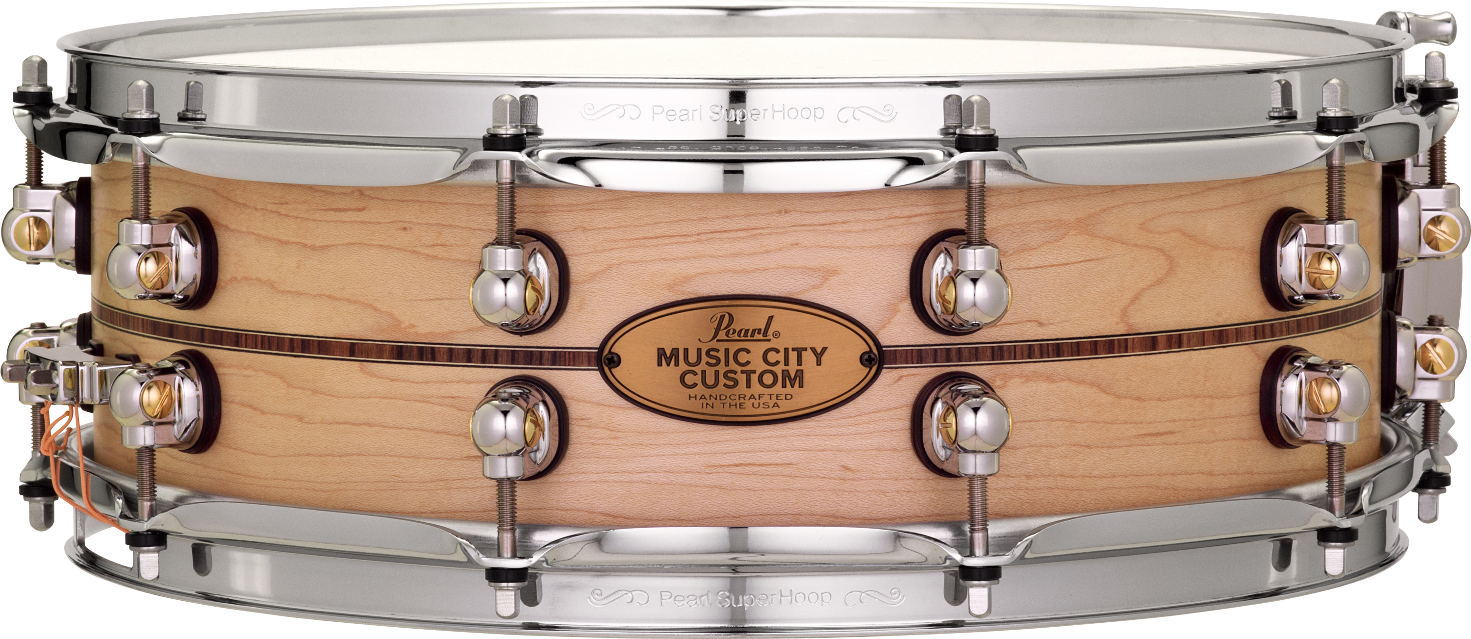 Photo of Pearl Music City Custom Solid Maple Snare Drum - 5 x 14-inch - Kingwood Center Inlay