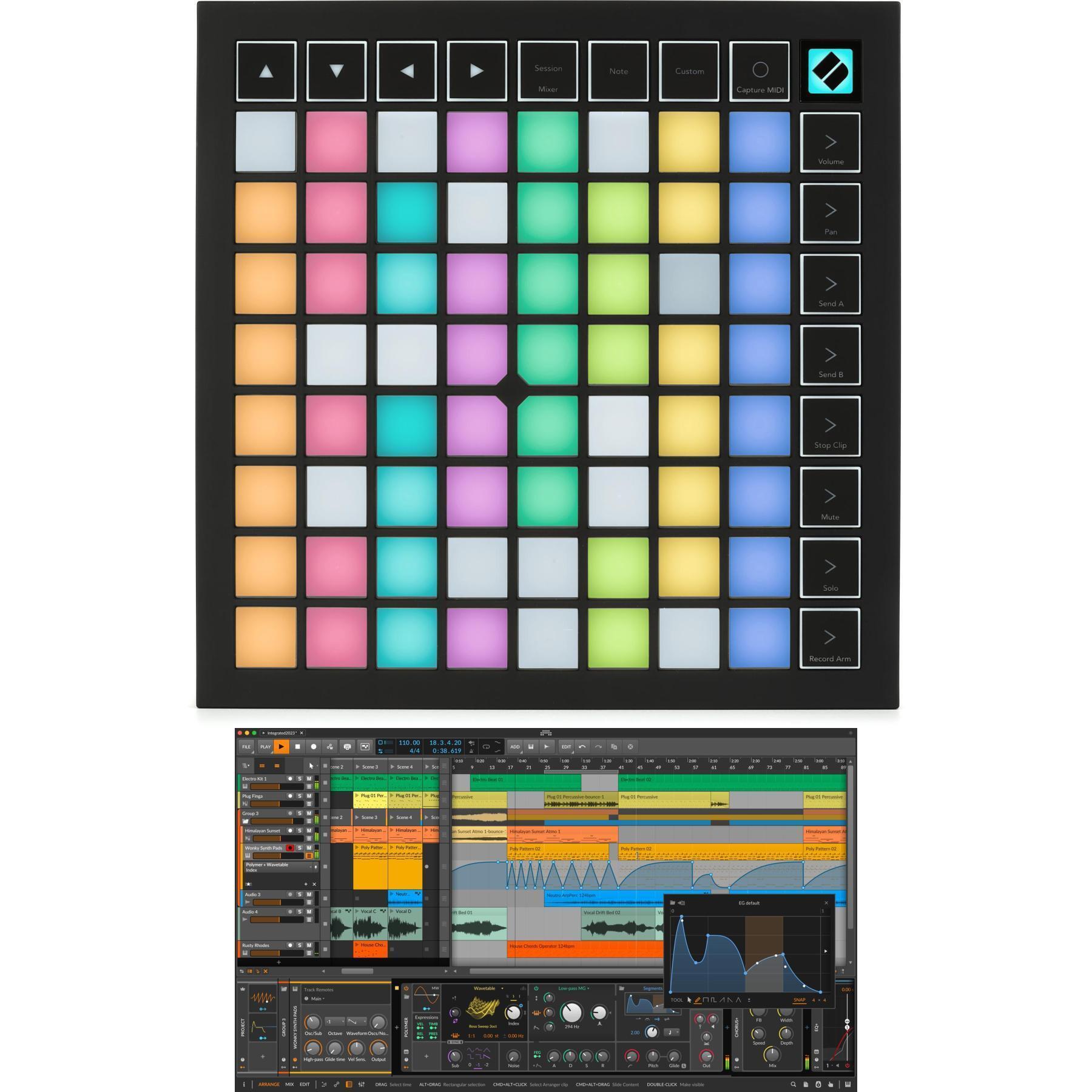 Novation Launchpad X Grid Controller with Bitwig Studio Studio 5 