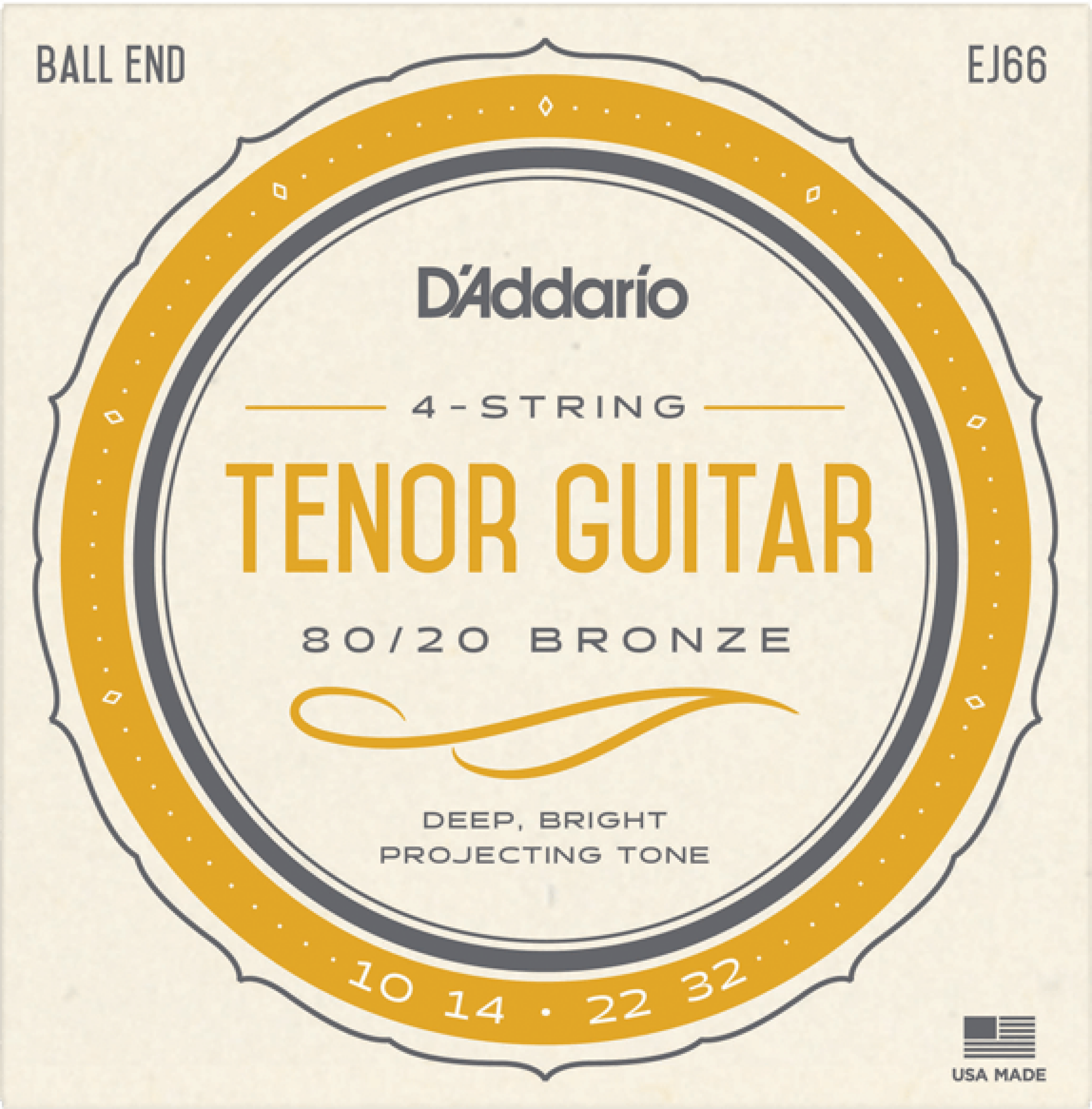 Photo of D'Addario EJ66 80/20 Bronze Acoustic Tenor Guitar Strings - .010-.032 Light