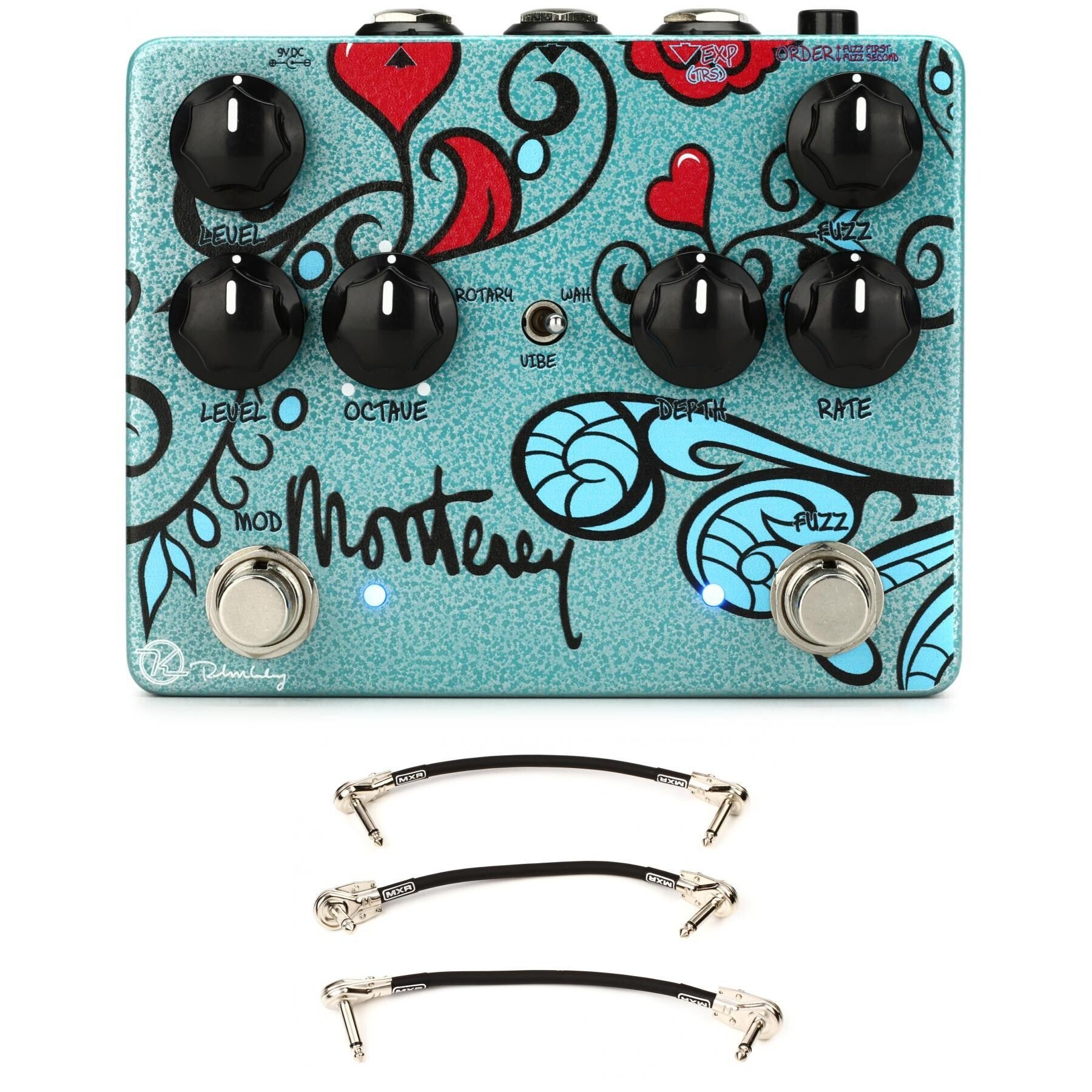 Keeley Monterey Rotary Fuzz Vibe Multi-effects Pedal with Patch Cables |  Sweetwater