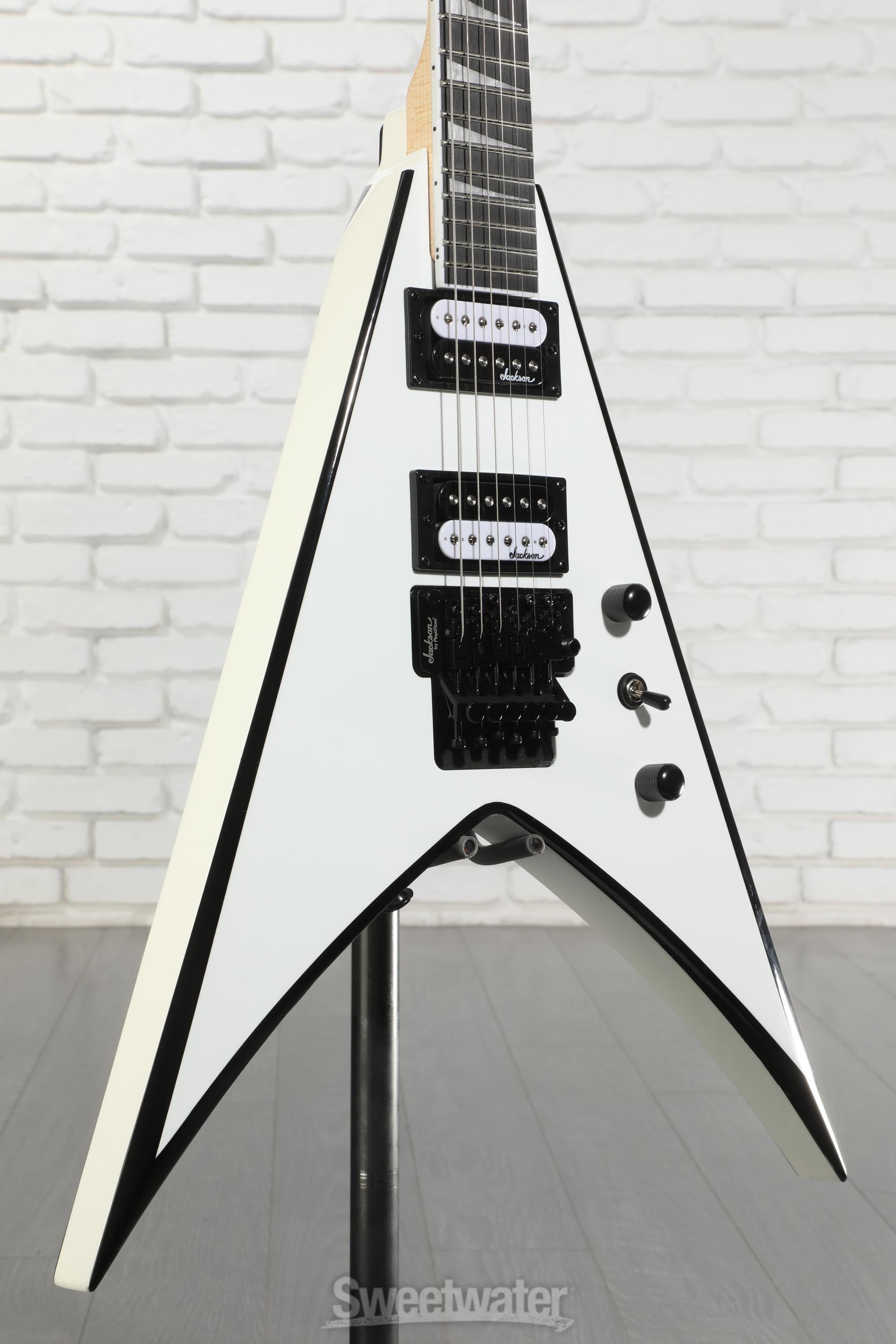 Jackson JS Series King V JS32 - White with Black Bevels | Sweetwater