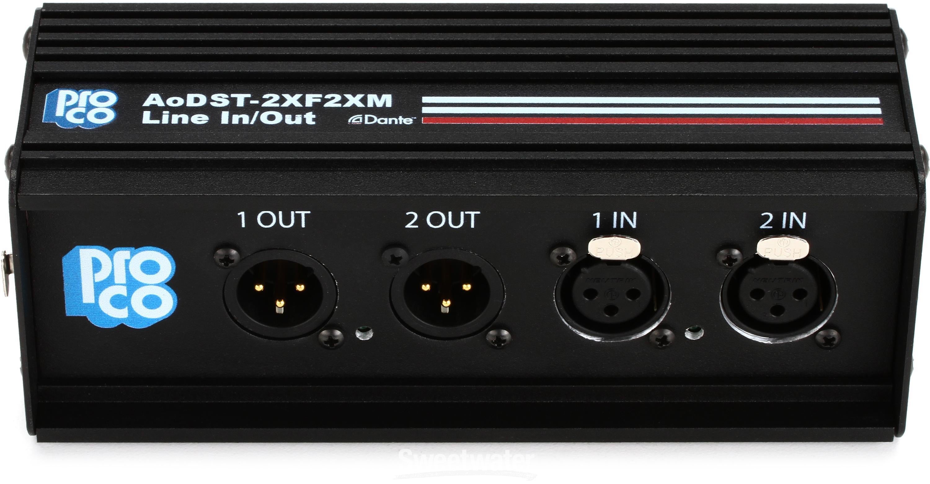 Pro Co AODST-2XF2XM 2-channel Dante Drop Box | Sweetwater