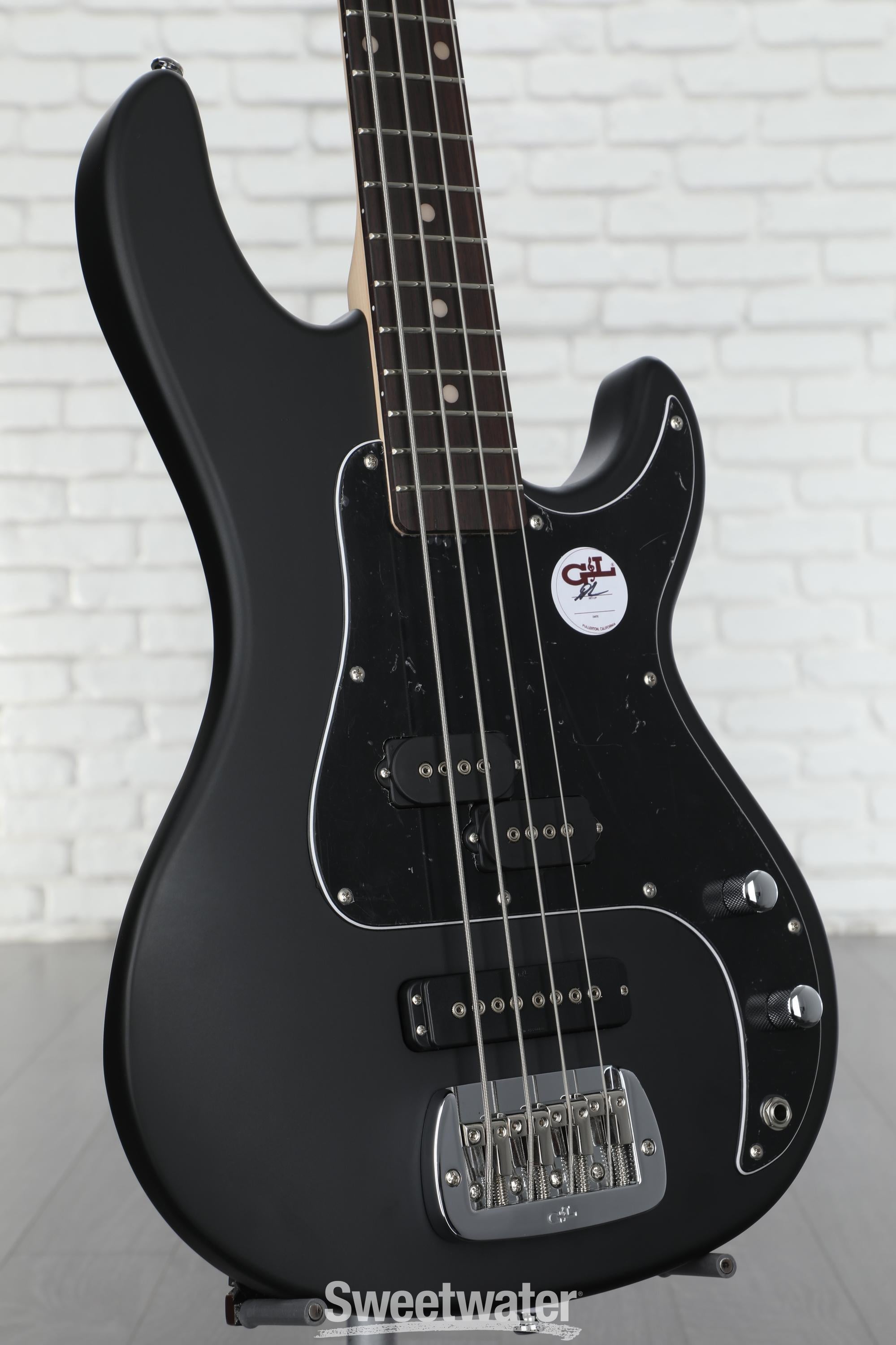 G&L Tribute SB-2 Bass Guitar - Black Frost