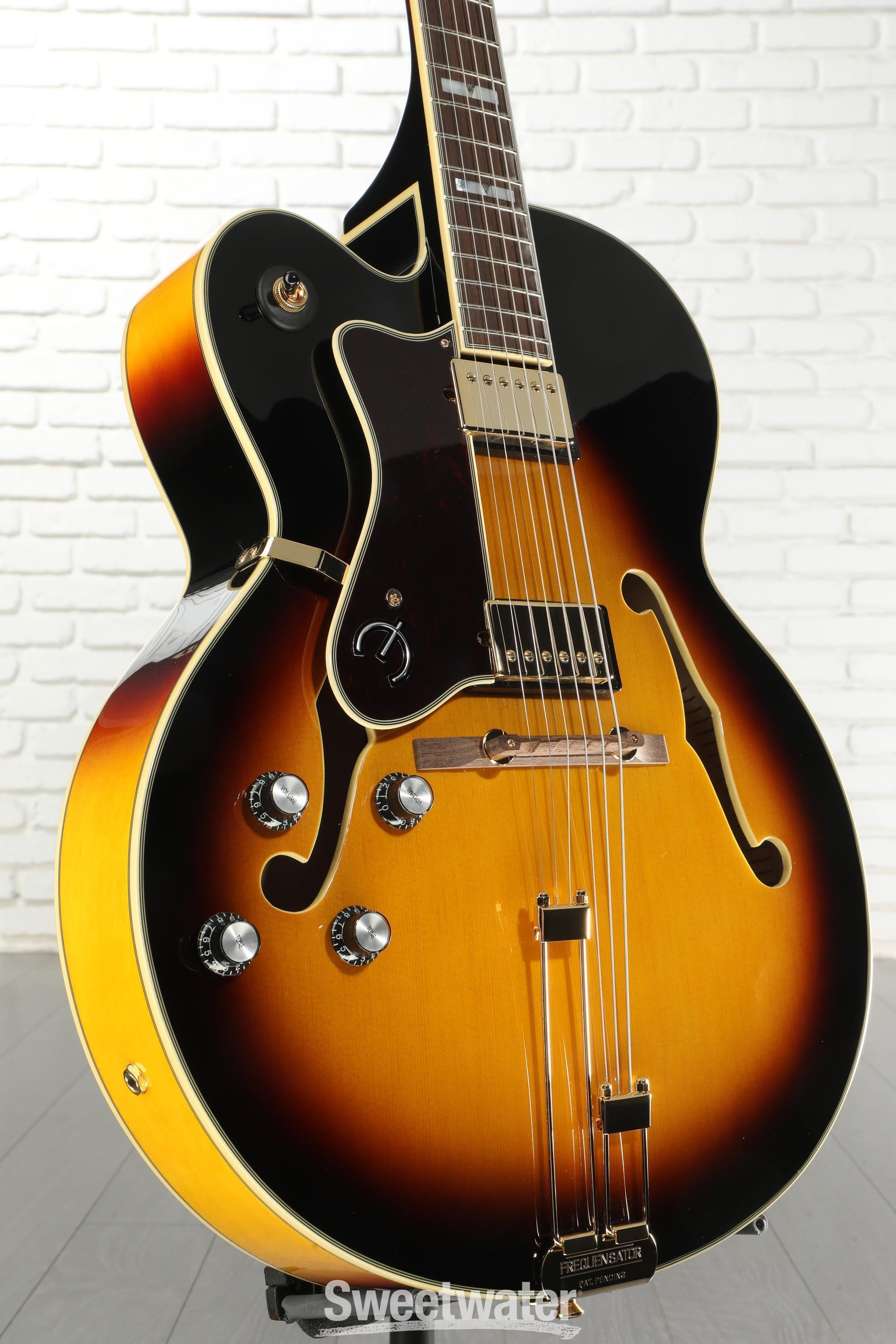 Photo of Epiphone Broadway Left-handed Hollowbody Electric Guitar - Vintage Sunburst