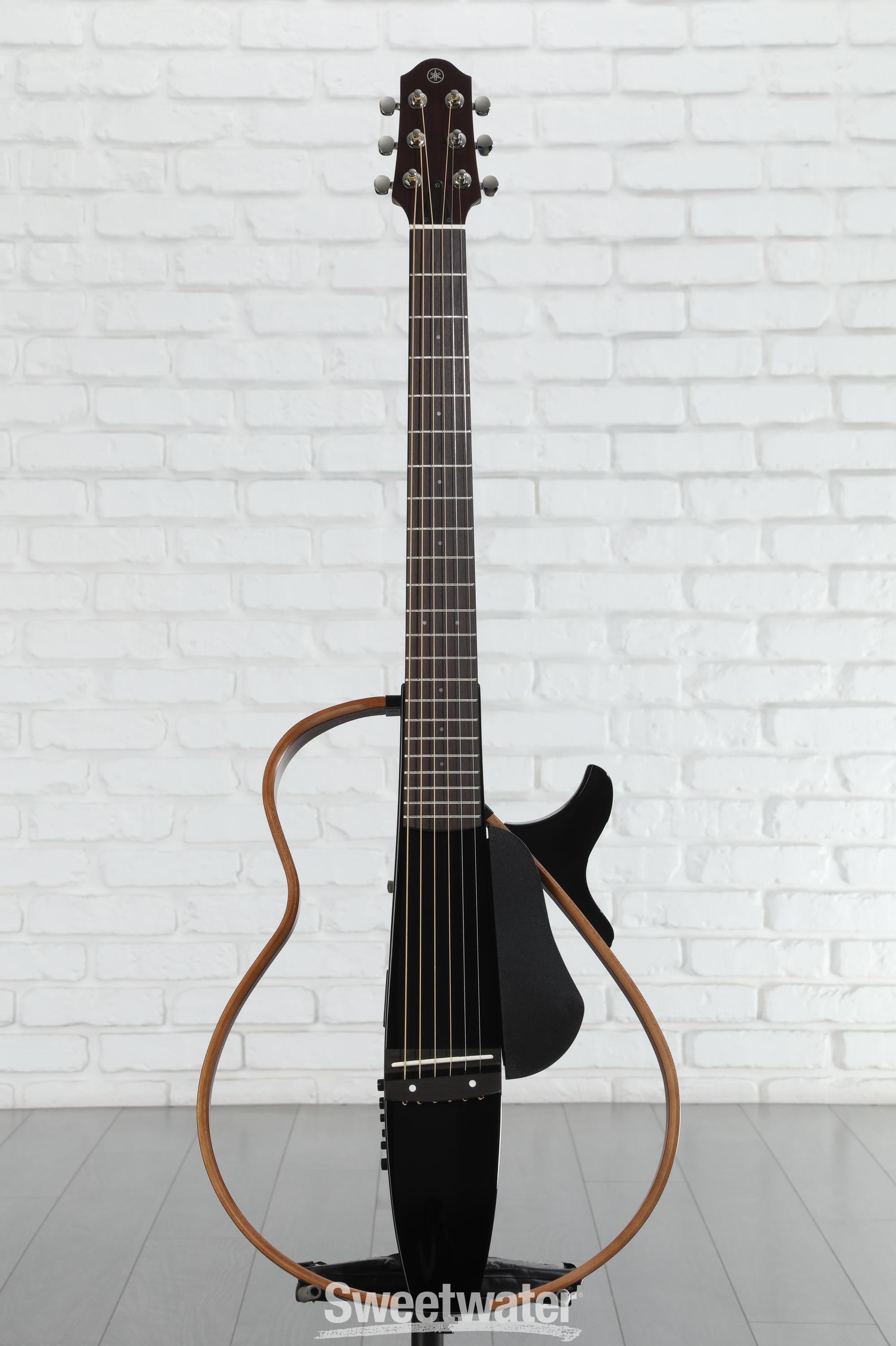 Yamaha Silent Guitar ブラック 6弦 Yamaha SLG200S Silent Guitar - Translucent Black | Sweetwater