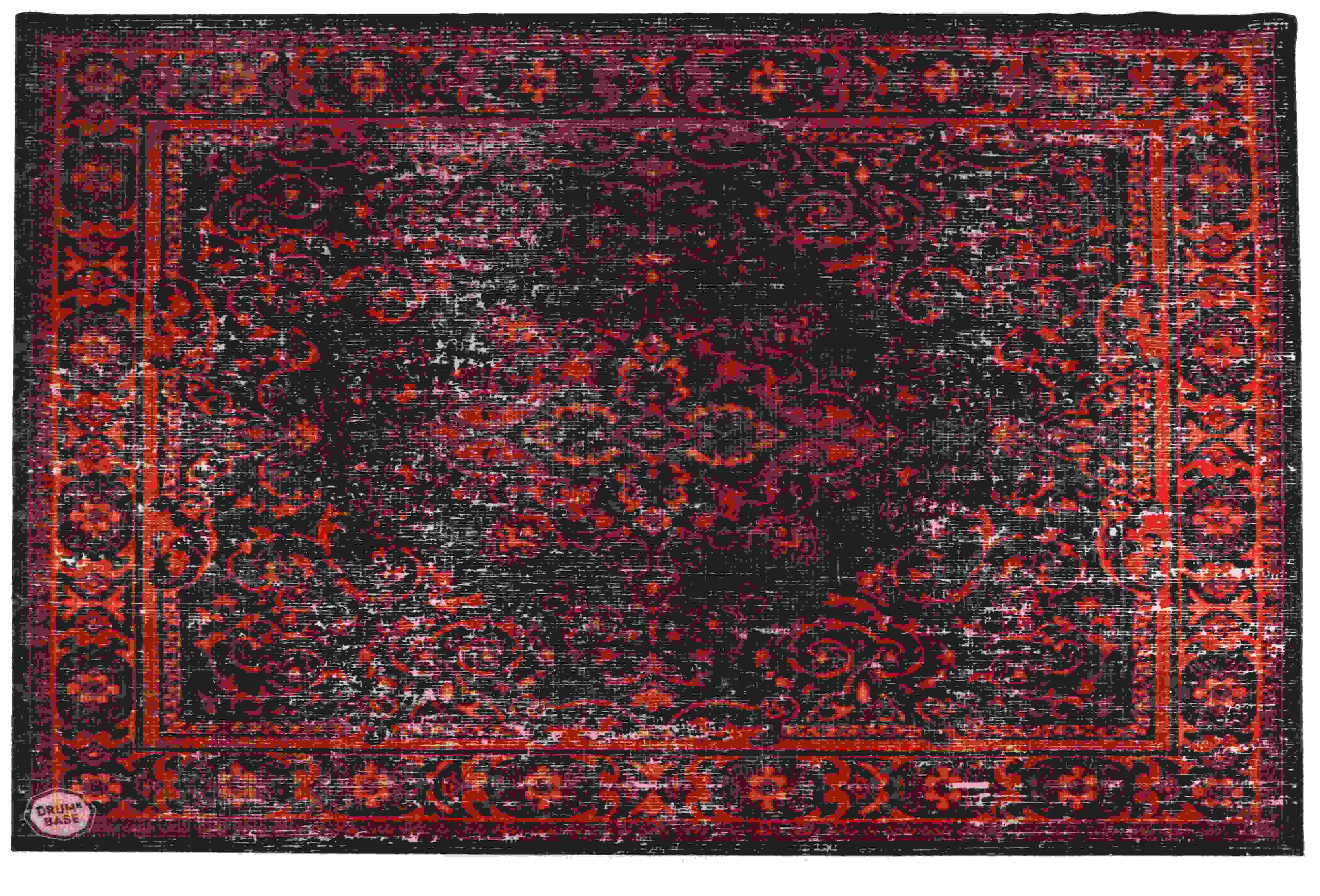 Drum N Base Vintage Persian Style Stage Rug - Black Red | Sweetwater
