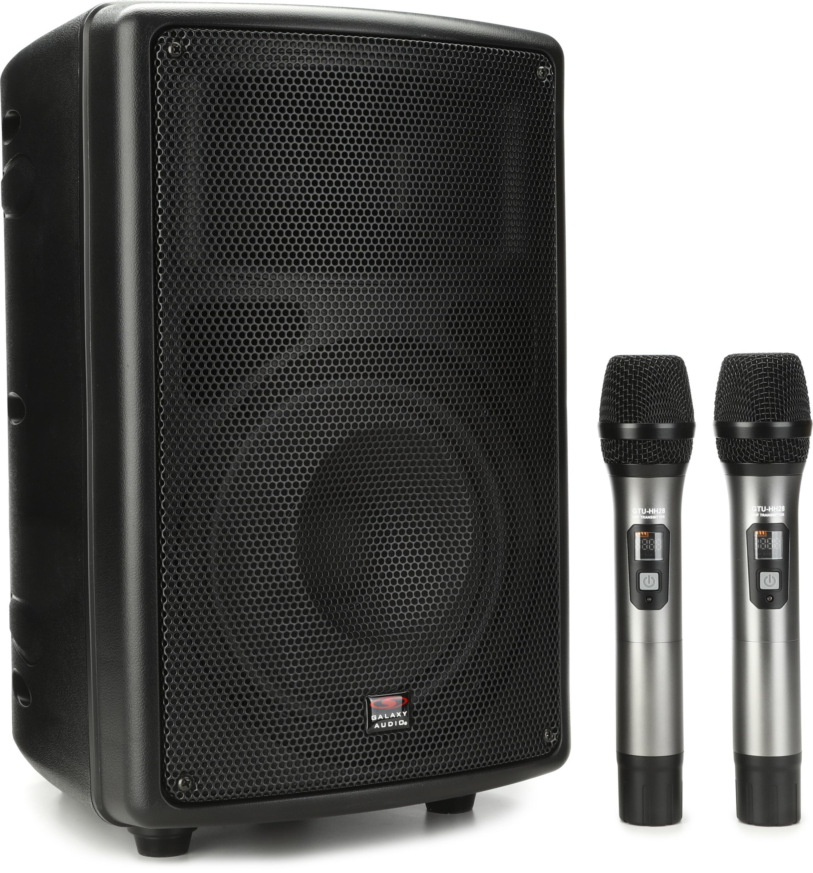 Photo of Galaxy Audio Traveler TQ8X Quest 8X Battery-powered Portable PA System with Trek GTU Handheld Wireless Microphone System - B Band