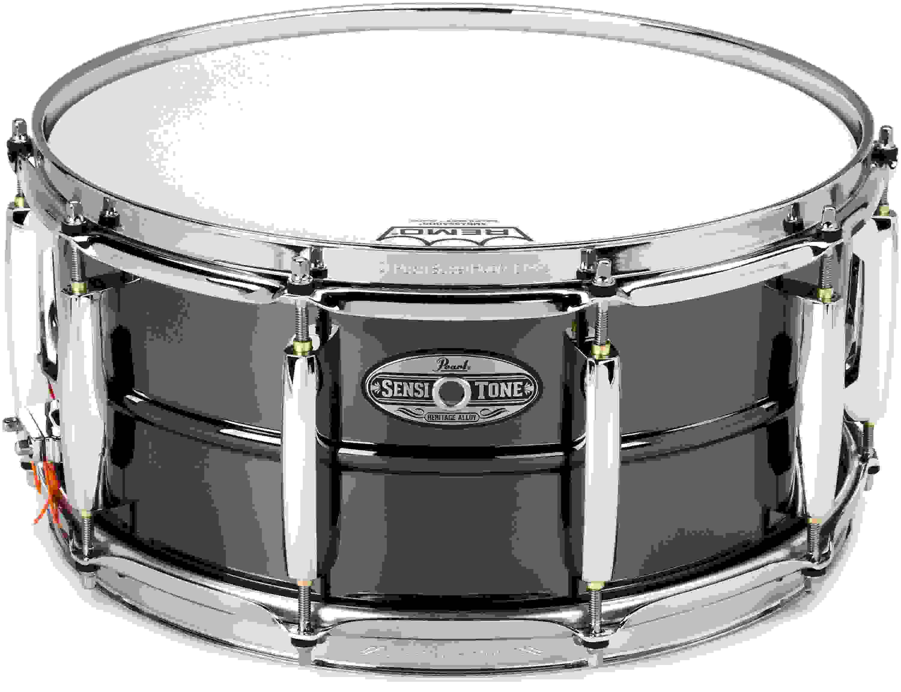 Pearl Sensitone Heritage Brass Alloy Snare Drum - 6.5 inches x 14-inches, Black Nickel