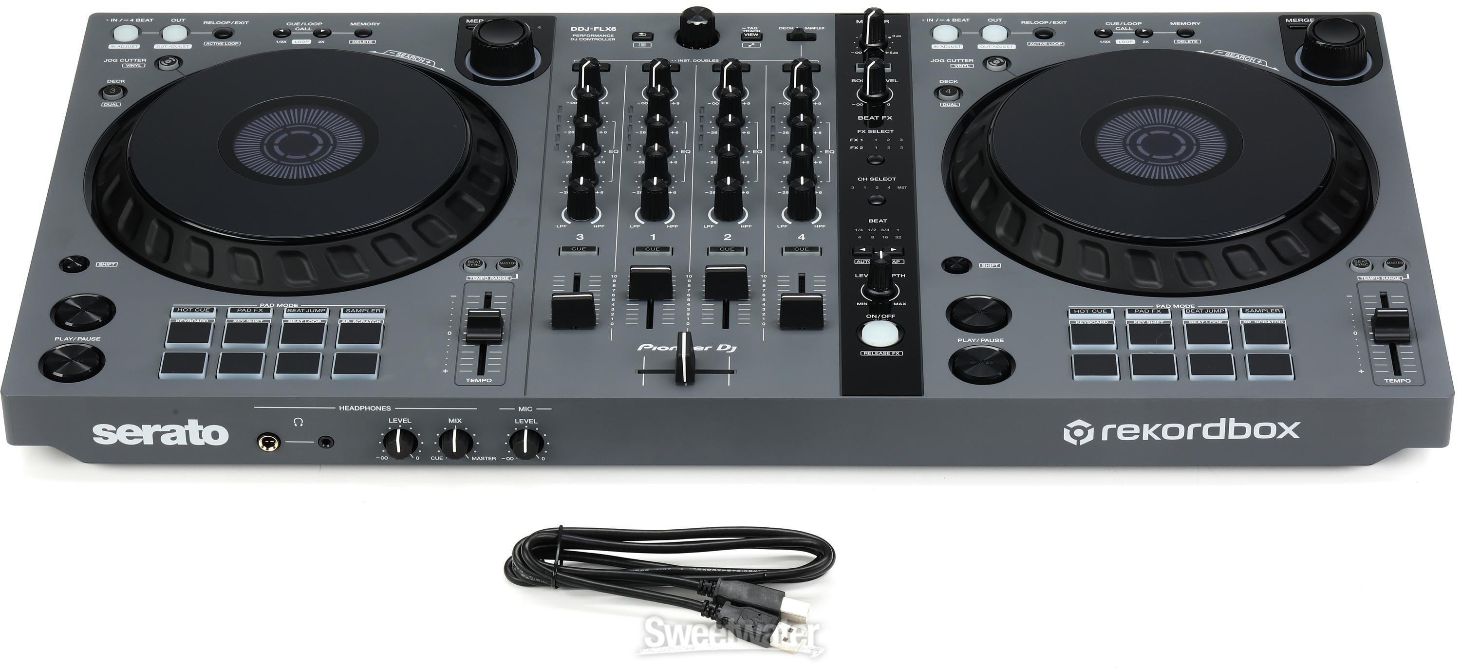 Pioneer DJ DDJ-FLX6-GT 4-deck Rekordbox and Serato DJ Controller - Graphite