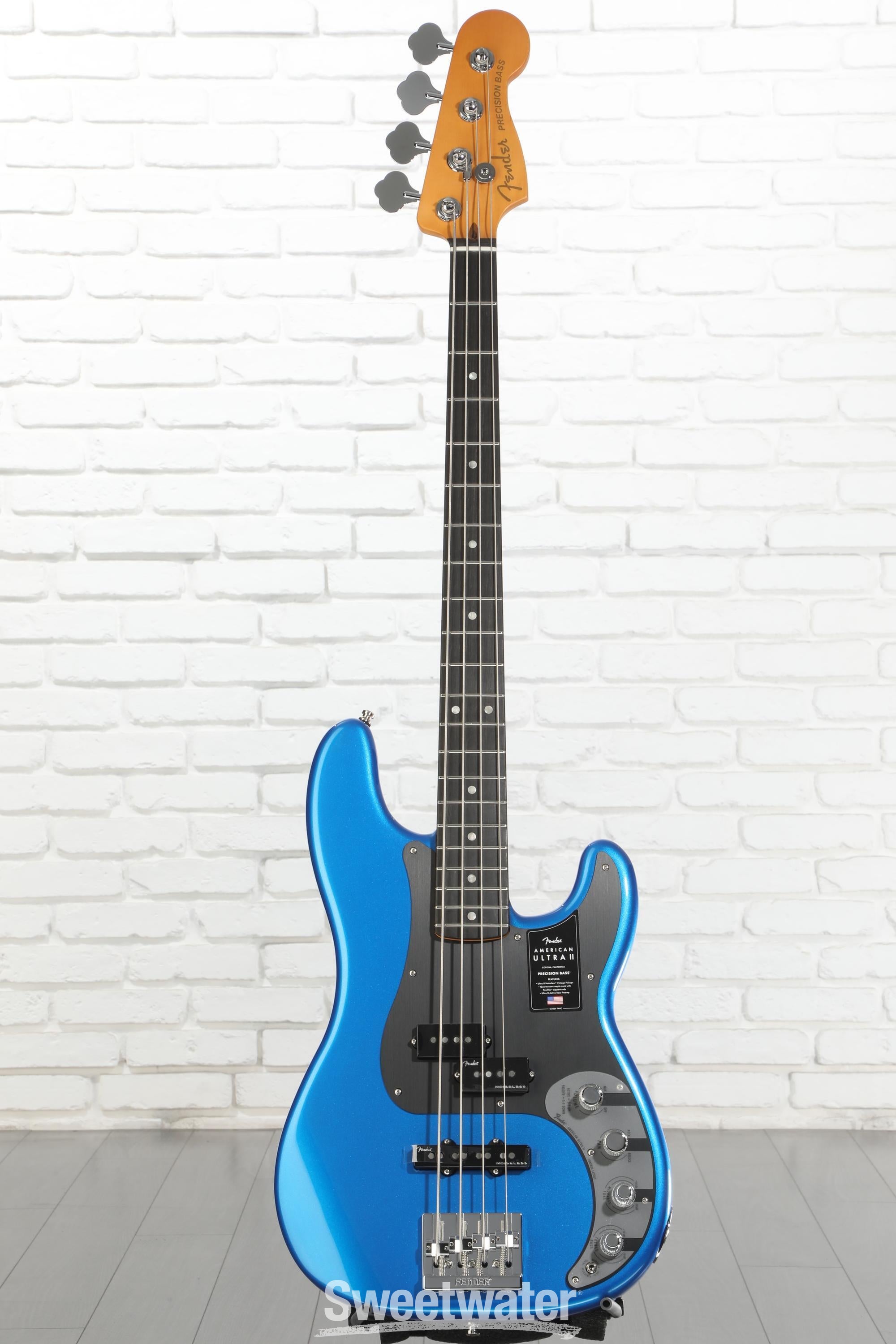 Fender American Ultra II Precision Bass - Noble Blue | Sweetwater