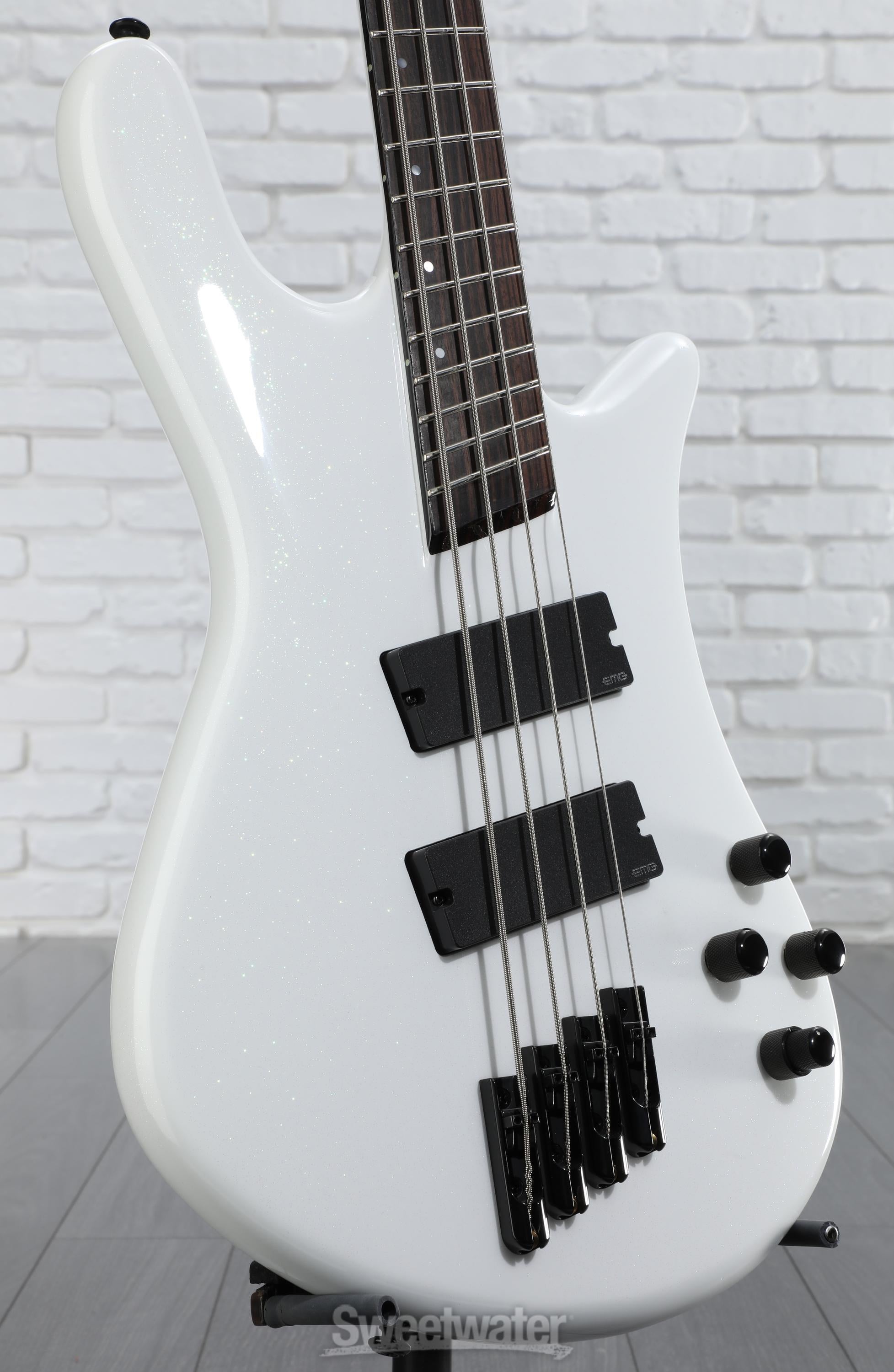 Spector NS Dimension High Performance 4 Multi-scale Bass Guitar - White Sparkle Gloss