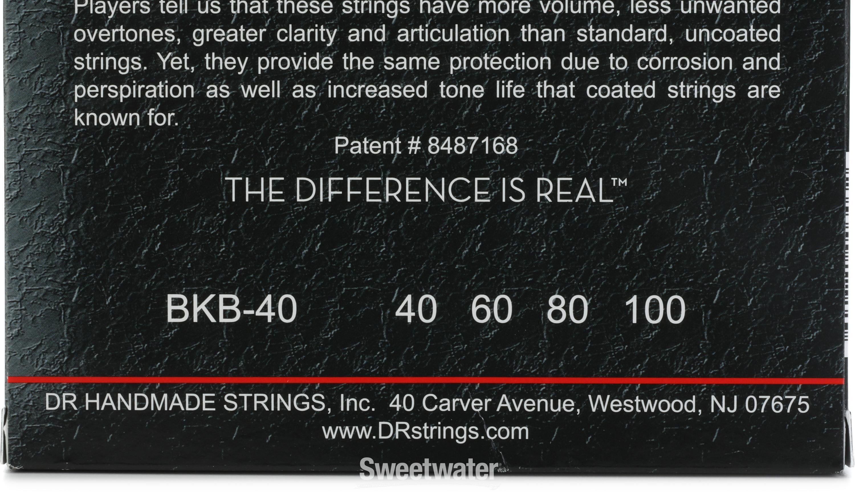 DR Strings BKB 40 Black Beauties Coated Steel Bass Guitar Strings