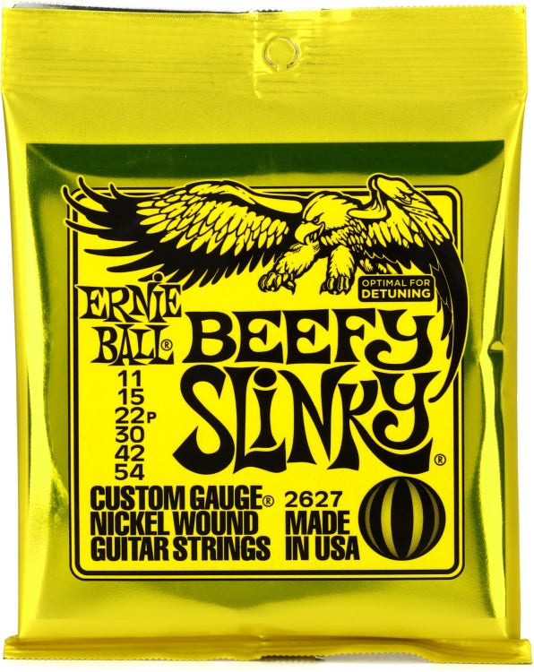 Ernie Ball 2627 Beefy Slinky Nickel Wound Electric Guitar Strings - .011-.054