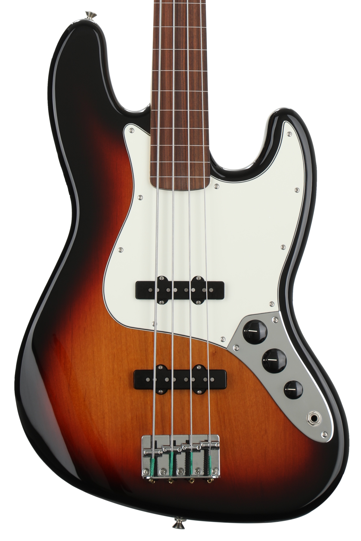 ベース Fender Player Series Jazz Bass Frettless Fender Player Fretless Jazz Bass - 3-Tone Sunburst with Pau