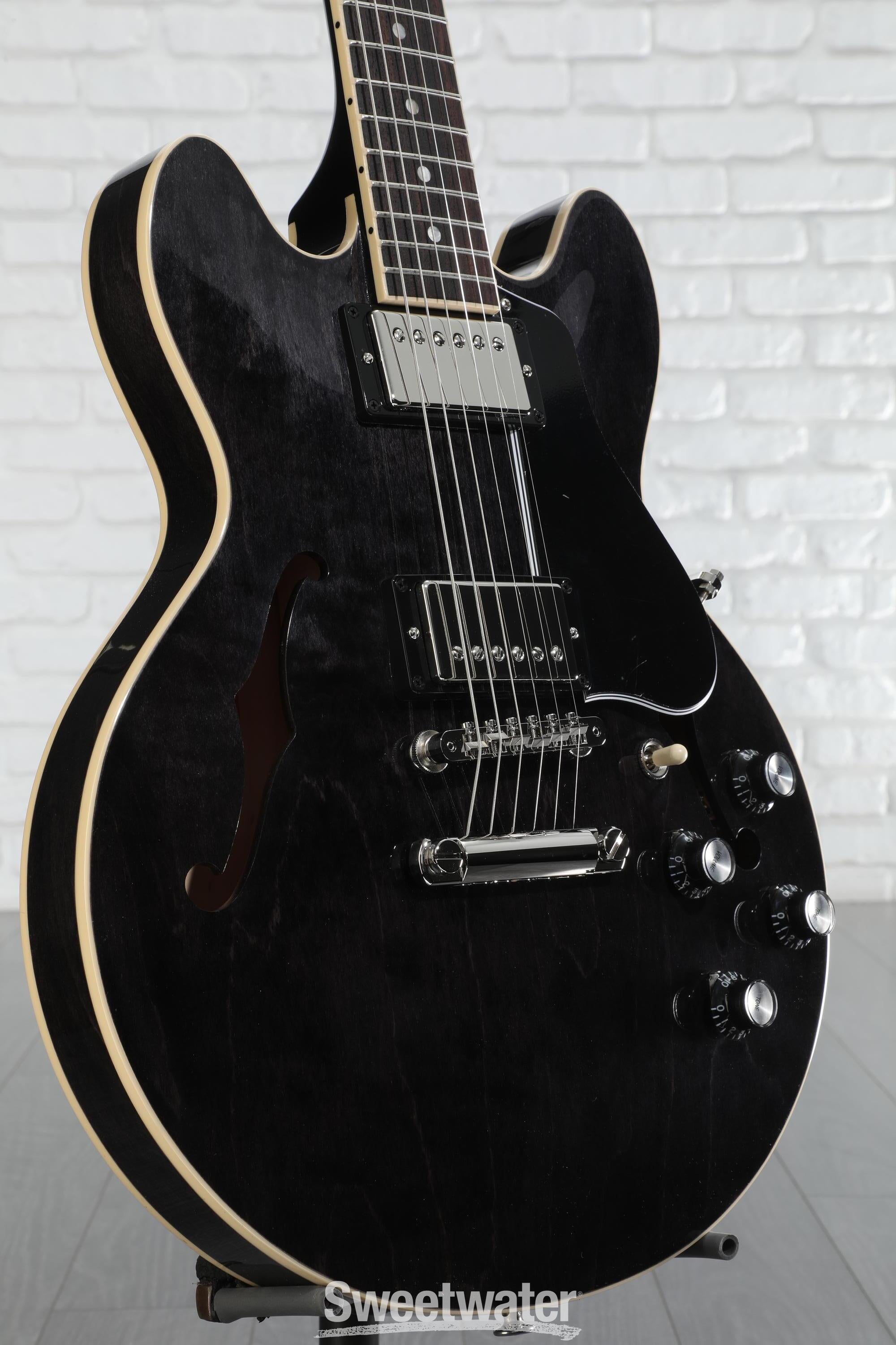 ギター Gibson ES-339 Gloss Ebony Black Gibson ES-339 Semi-hollowbody Electric Guitar - Trans Ebony