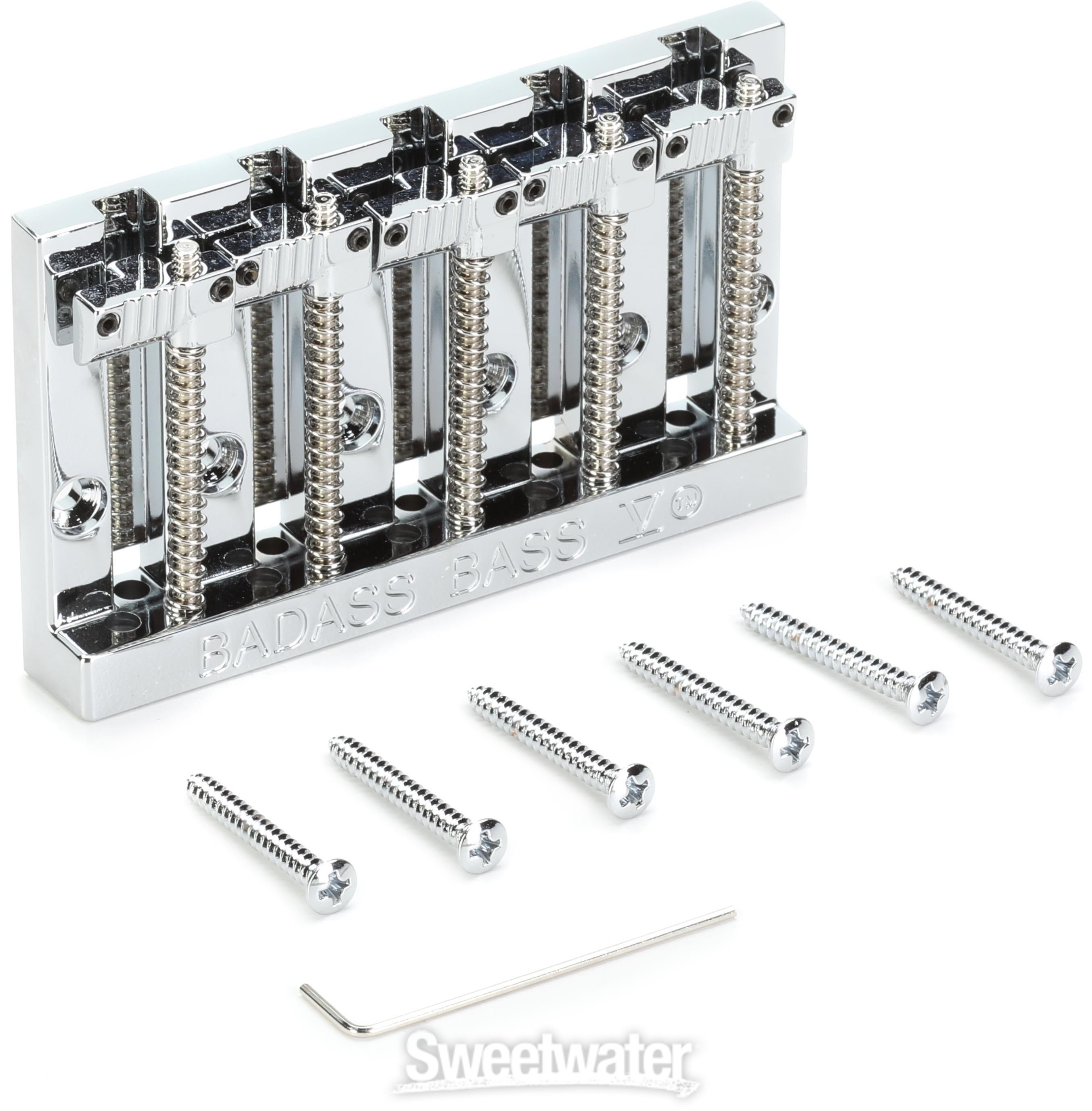 Leo Quan Badass V 5-String High-mass Bass Bridge - Chrome