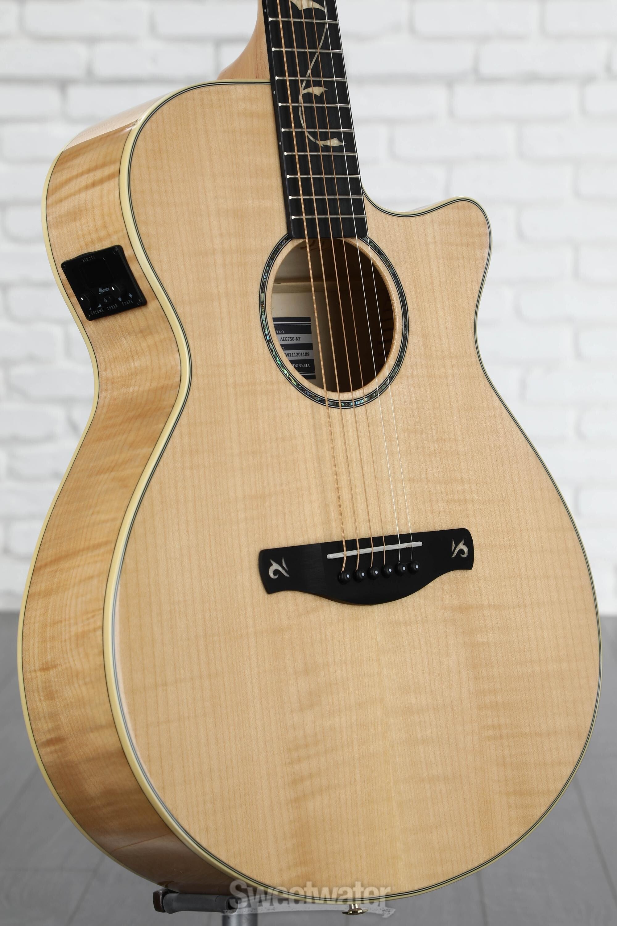 ギター Ibanez AEG8E DISC Ibanez AEG8E Acoustic Guitar, Trans Red at Gear4music