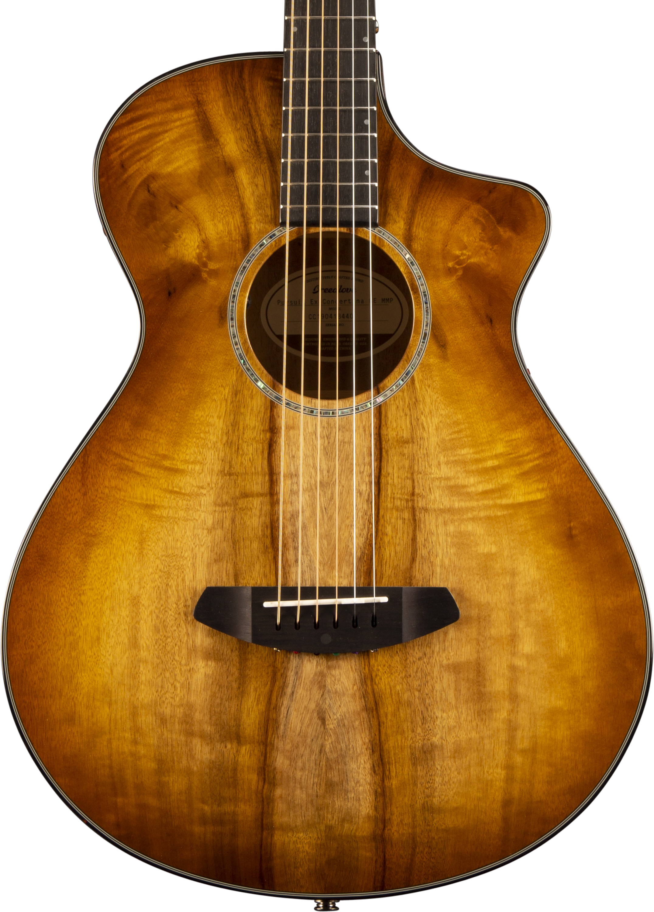 Breedlove Pursuit Exotic Concertina CE Acoustic-Electric Guitar - Prairie Burst Myrtlewood