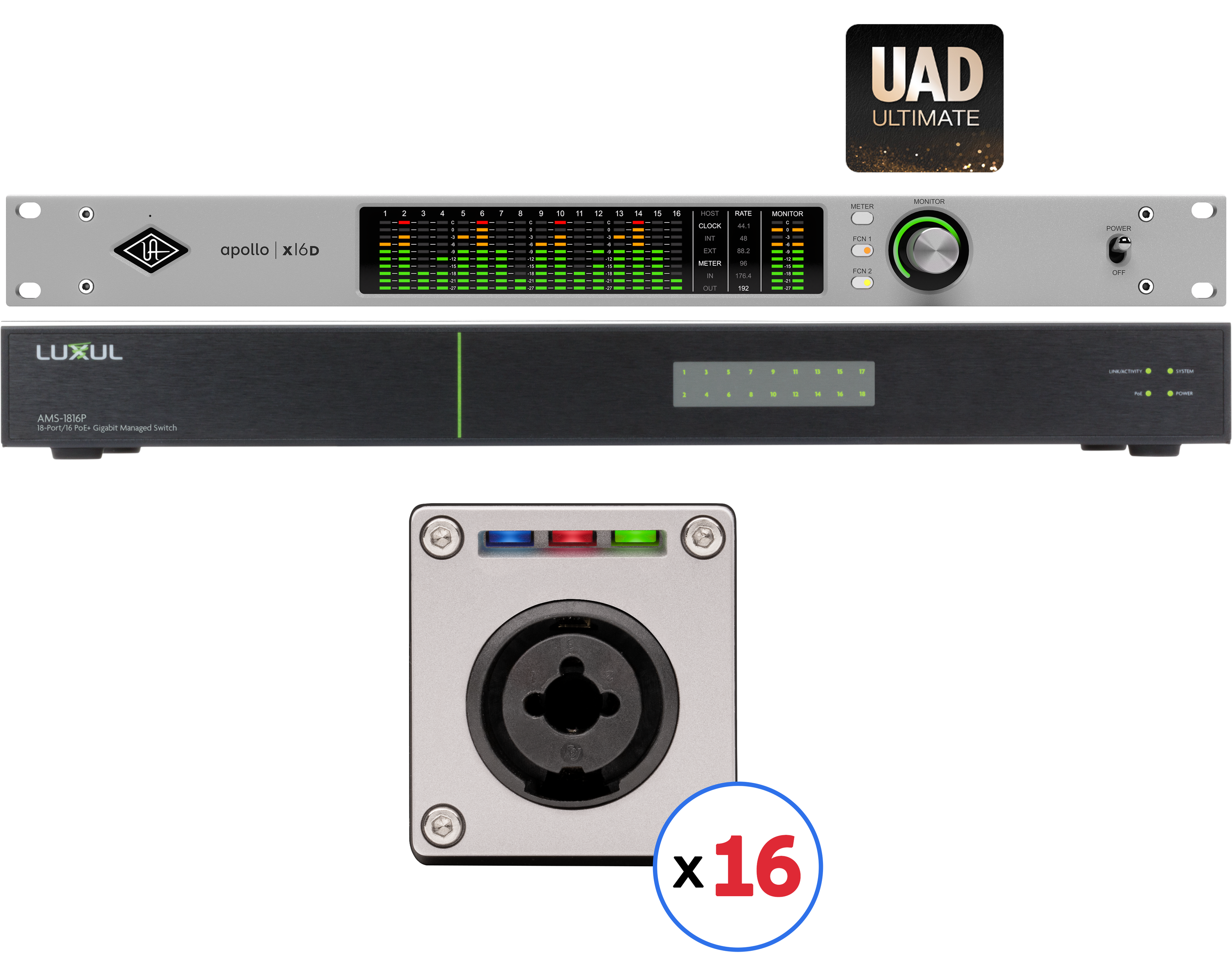 Universal Audio Apollo x16D Ultimate+ 18 x 20 Audio Interface with