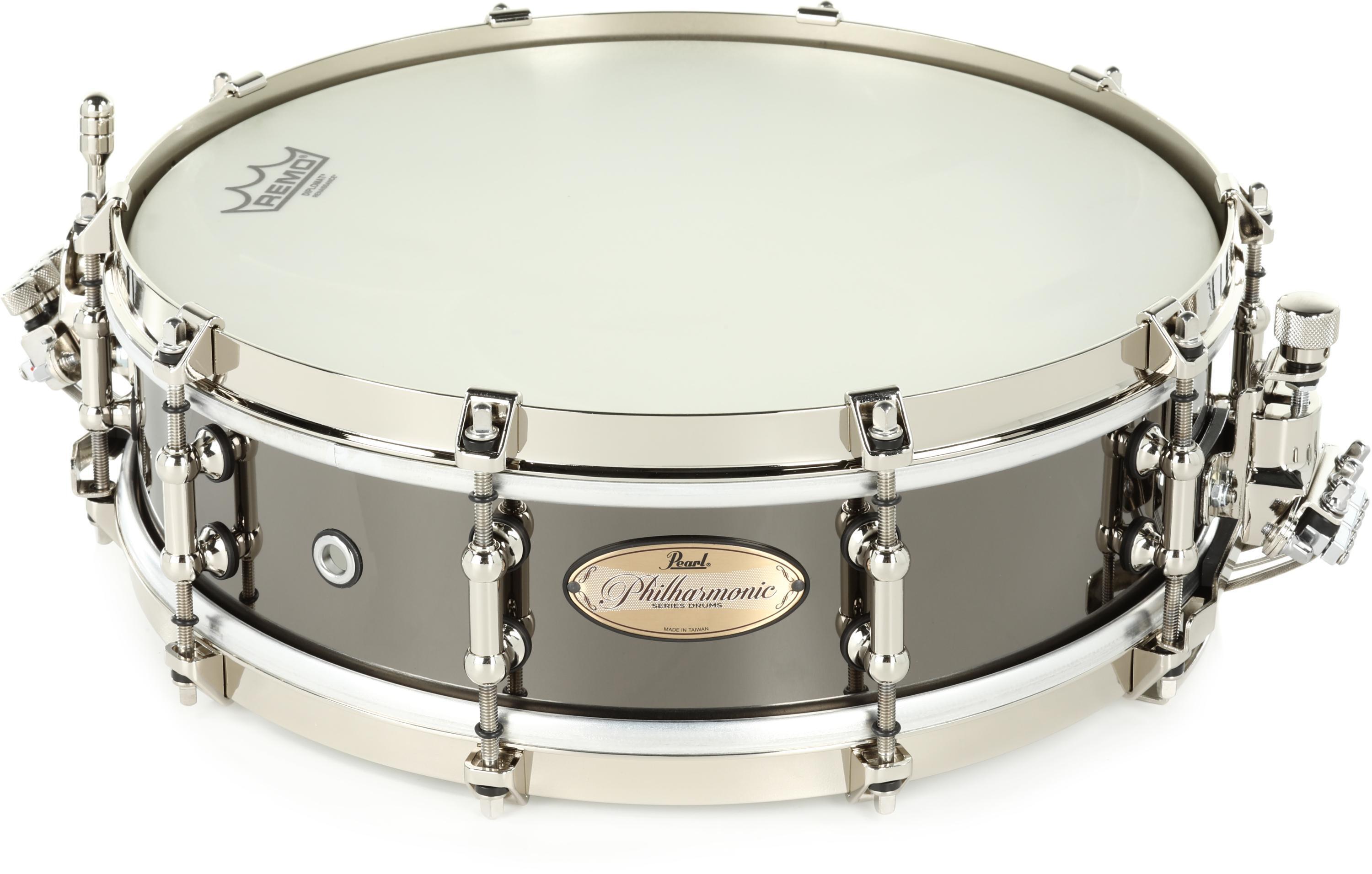 Pearl Philharmonic Brass Snare Drum 14-inch x 4-inch, Black Nickel  Sweetwater