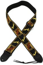 Photo of Fender 2" Monogrammed Guitar Strap - Black, Yellow, and Brown