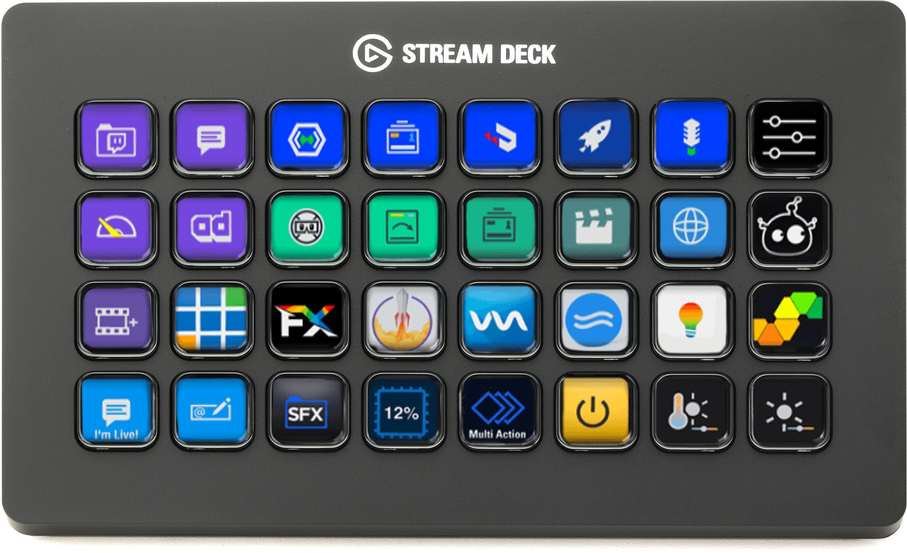 Elgato - Stream Deck XL Wired Keypad with Back Lighting - Black