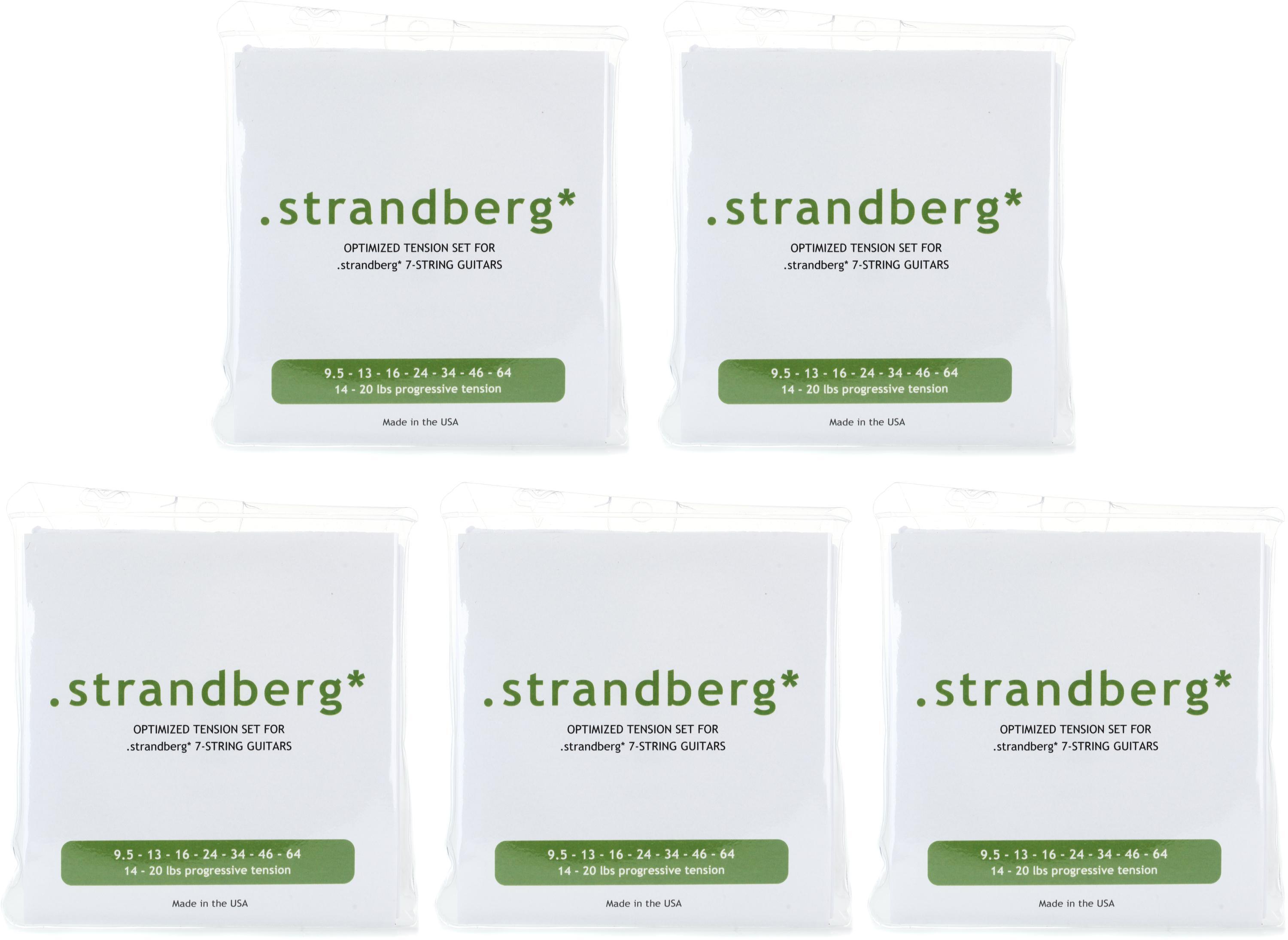 Photo of Strandberg Optimized Tension Electric Guitar Strings - .0095-.064 7-string (5-pack)