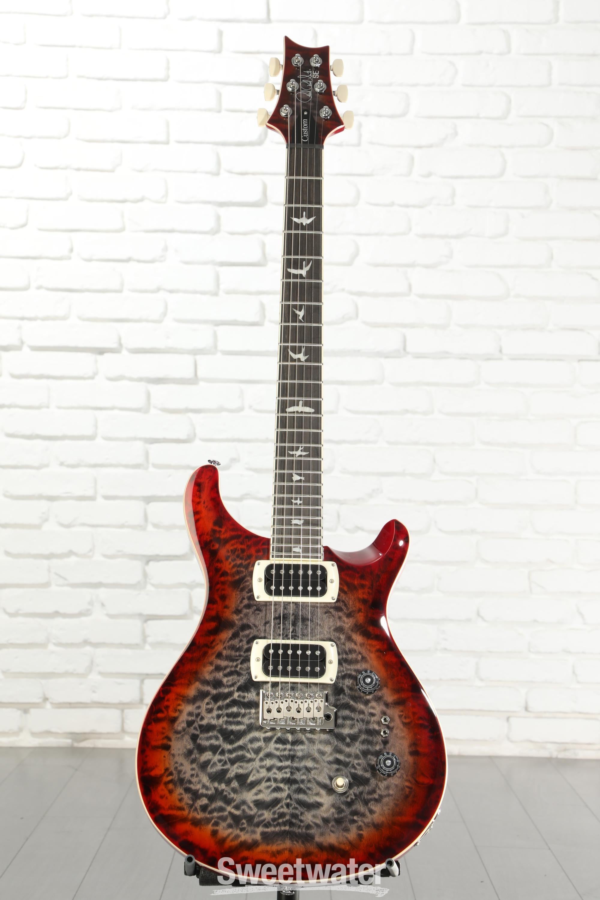 PRS SE Custom 24-08 Quilt Electric Guitar - Charcoal Cherry Burst