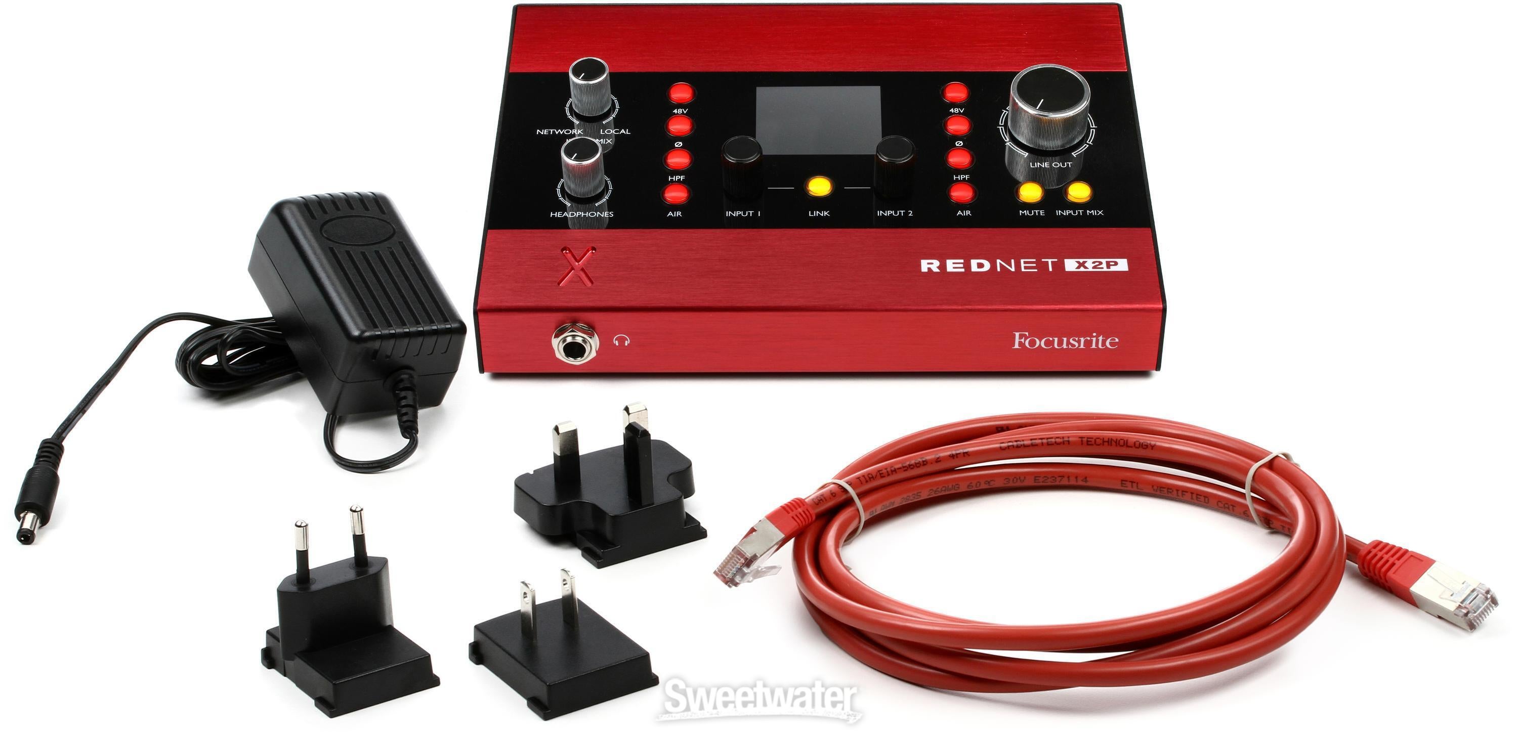 Focusrite RedNet X2P 2x2 Ethernet Audio Digital IO with Mic