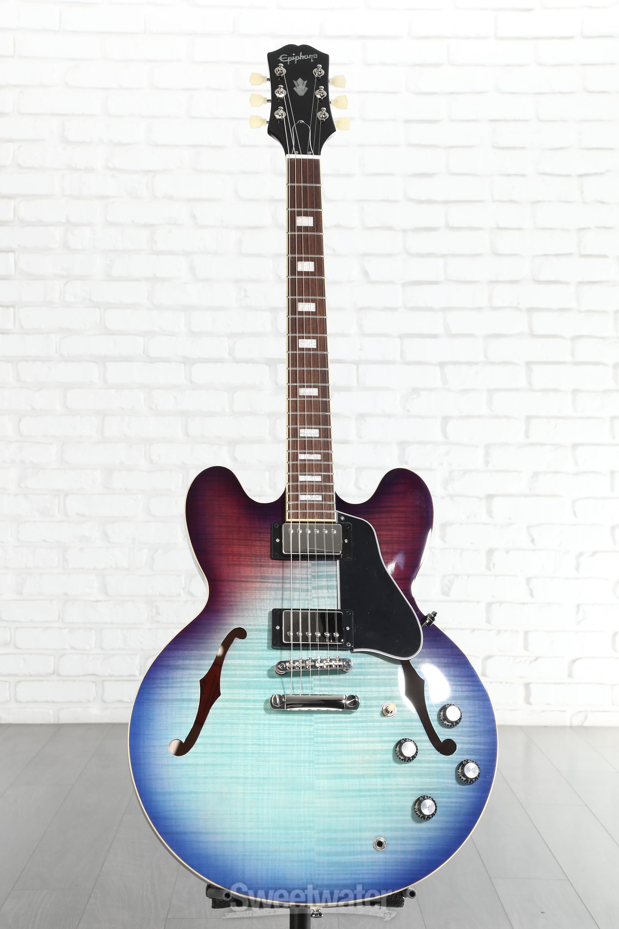 Epiphone ES-335Blueberry Burst 格安です! Epiphone ES-335 Figured Semi-hollowbody - Blueberry Burst | Sweetwater