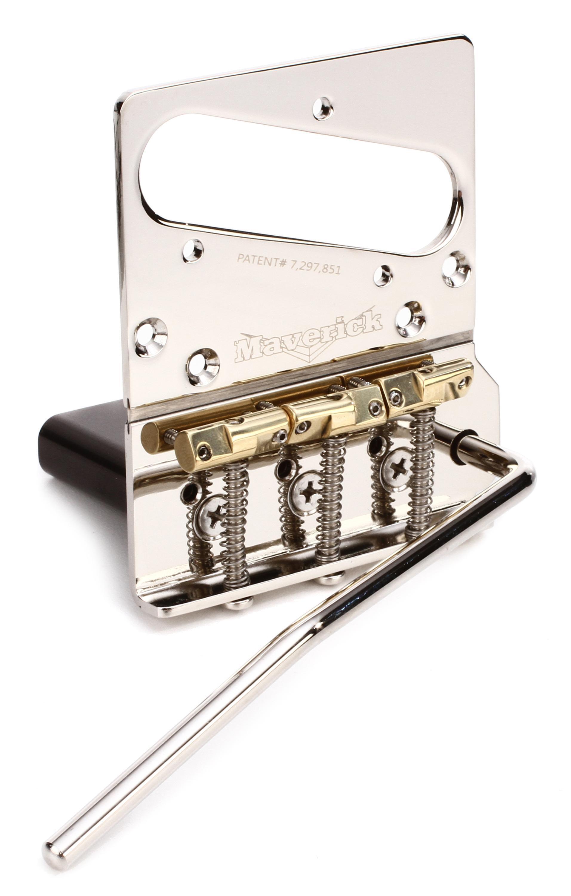 Super-Vee Maverick Tele Bridge Kit - 4-screw Nickel Finish