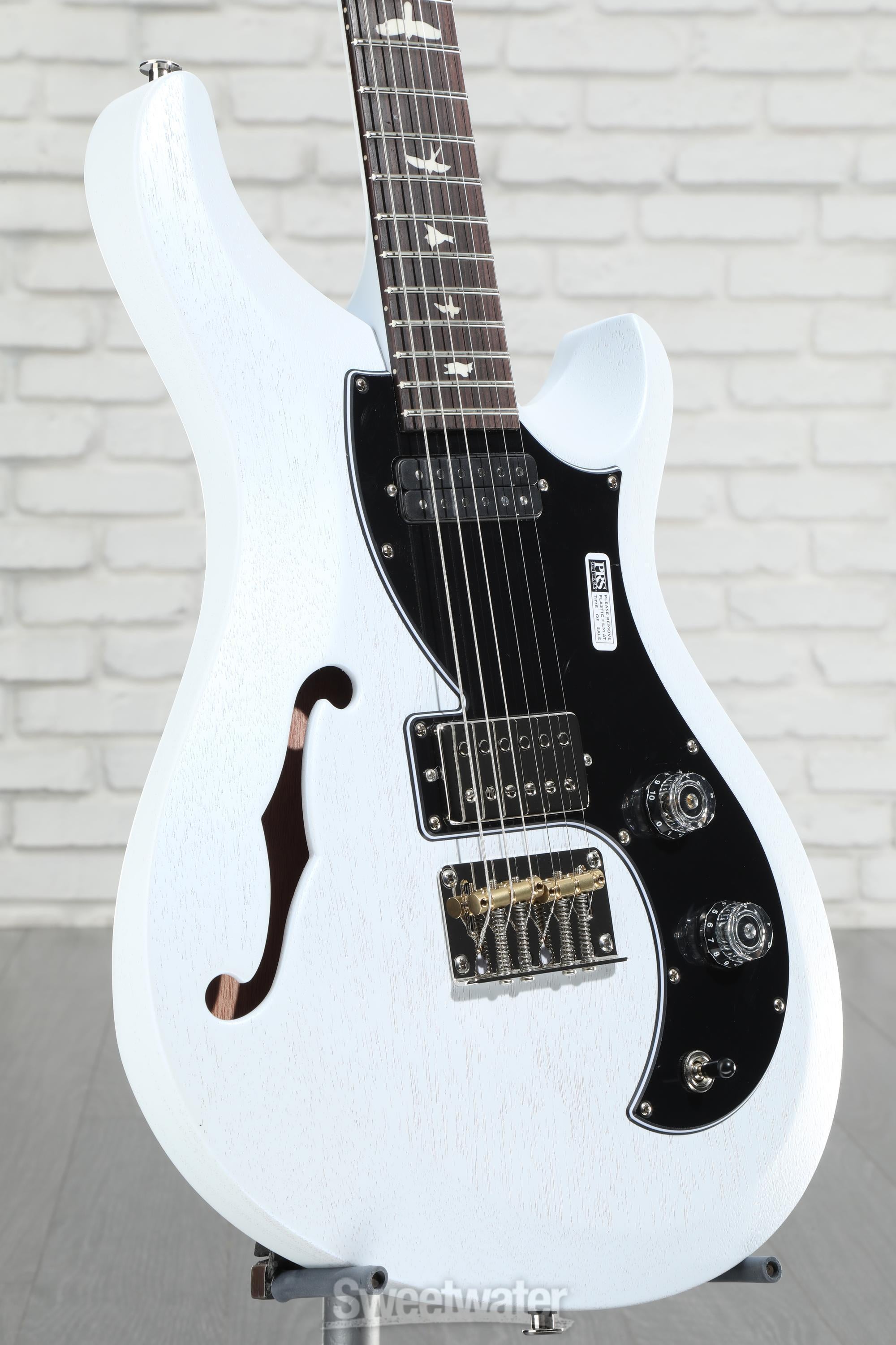 PRS S2 Vela Semi-Hollow Satin Electric Guitar - Pearl White