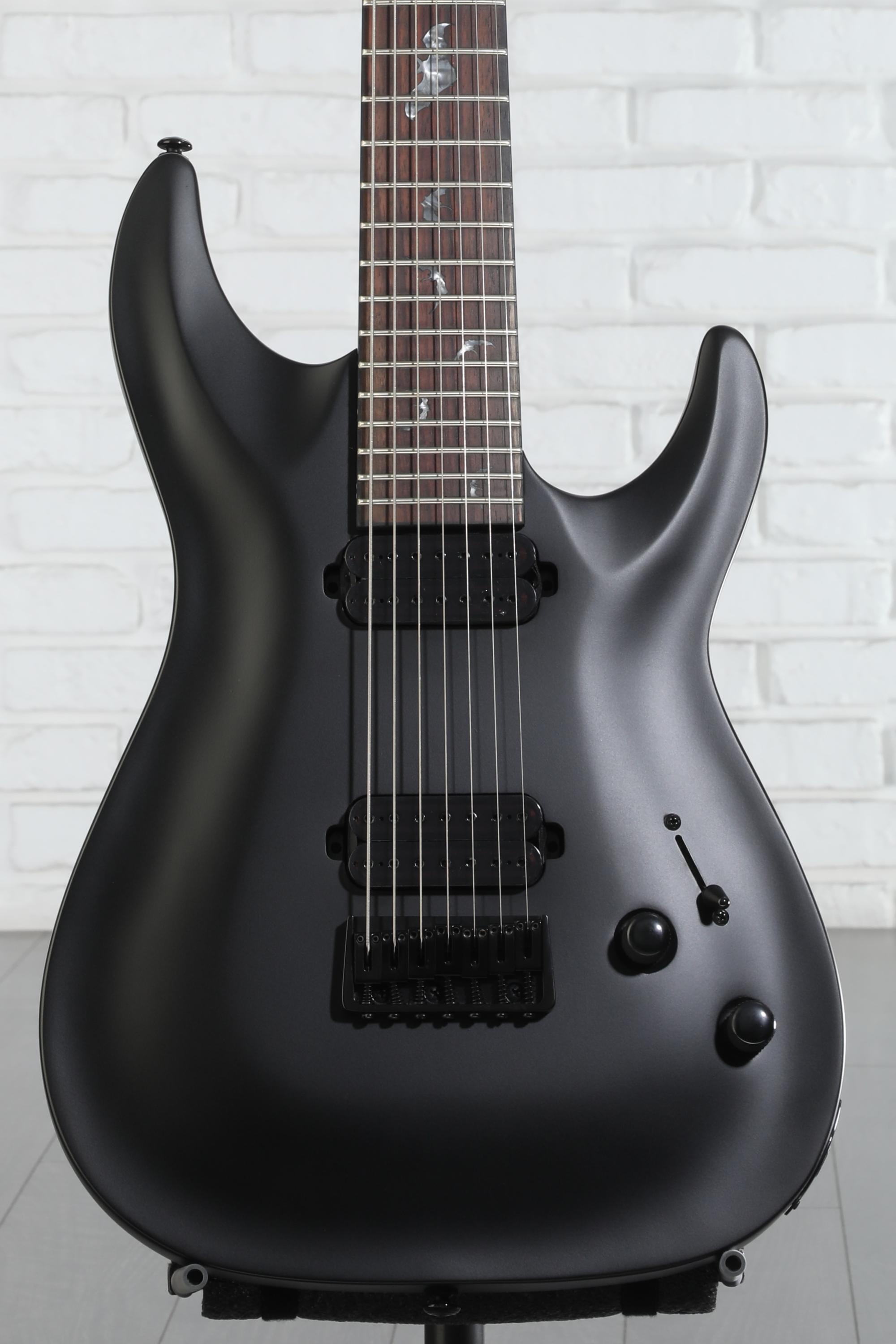 Schecter Damien-7 SBK Electric Guitar - Satin Black | Sweetwater