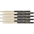 Photo of Zildjian Hickory Dip Series 4 for 3 Drumstick Pack - 5A - Wood Tip - Black