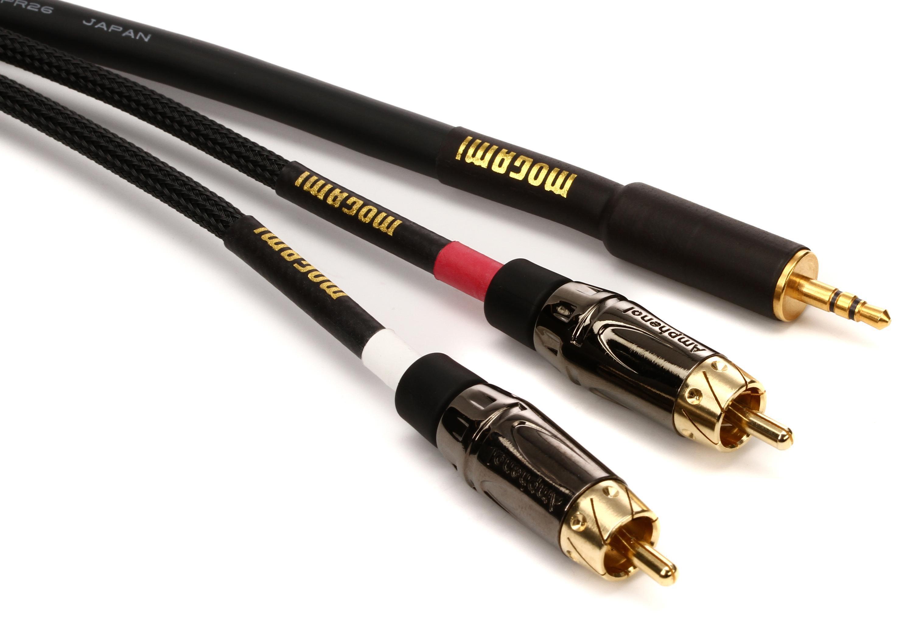 3.5mm Mono Male to RCA Male Cable, 3.5mm Audio Auxiliary Jack on One End  and RCA Audio Jack on Other End, 6 Feet, Black