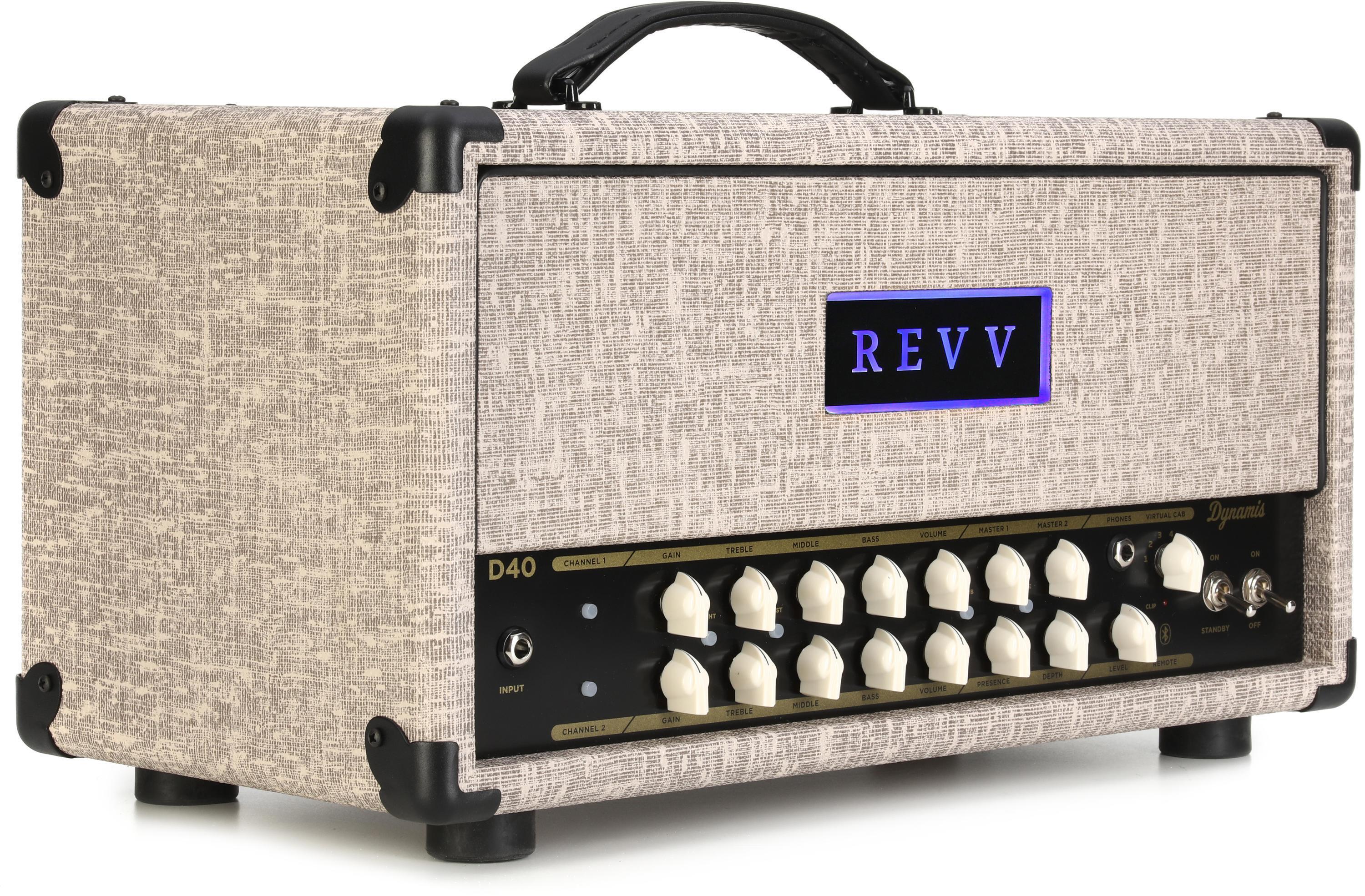 Photo of Revv Dynamis D40 2-channel 40/10-watt Tube Amplifier Head - Fawn, Sweetwater Exclusive