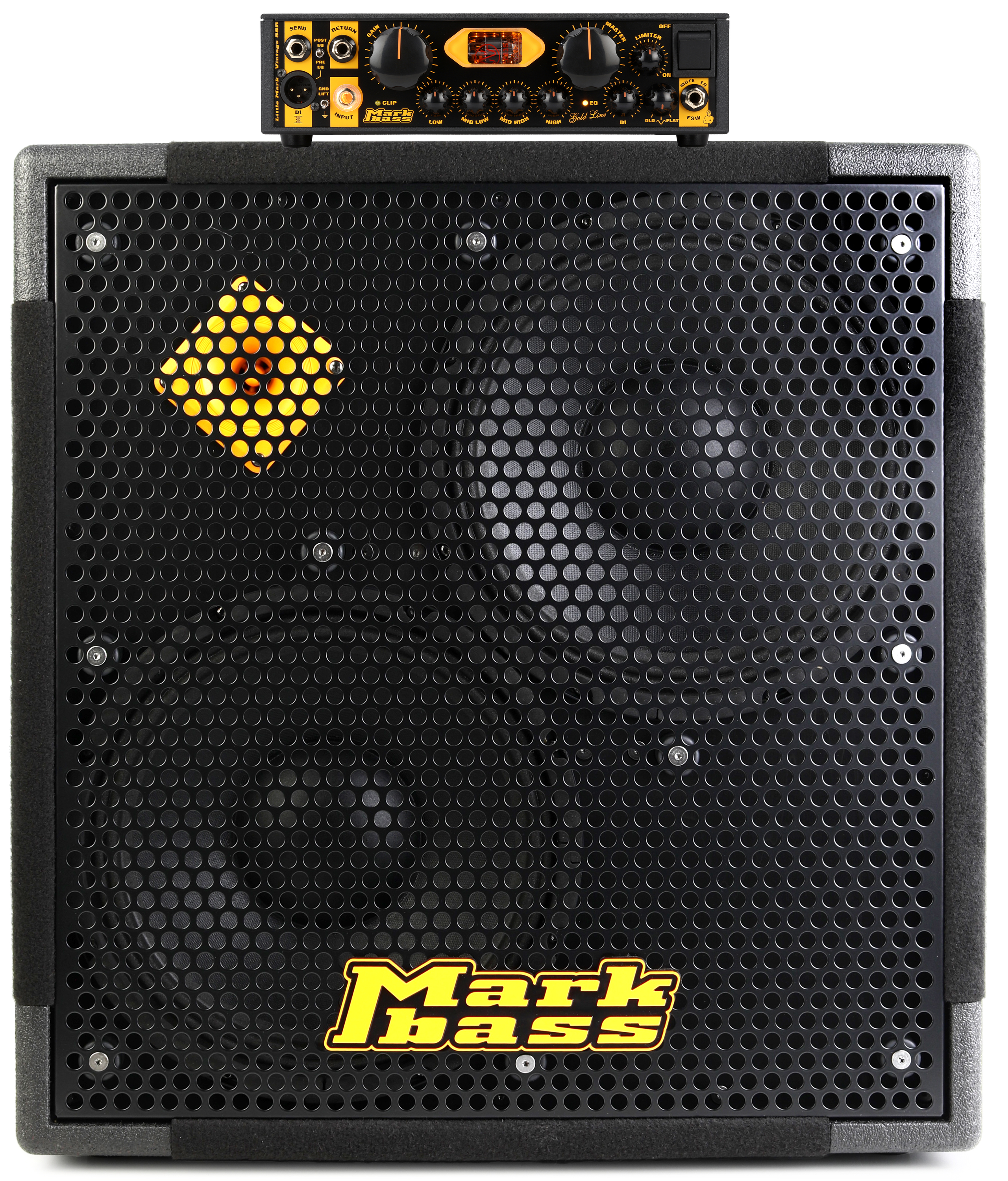 Photo of Markbass Little Mark Vintage 500 58R 500-watt Bass Amplifier Head with 600-watt 2x12" Cabinet