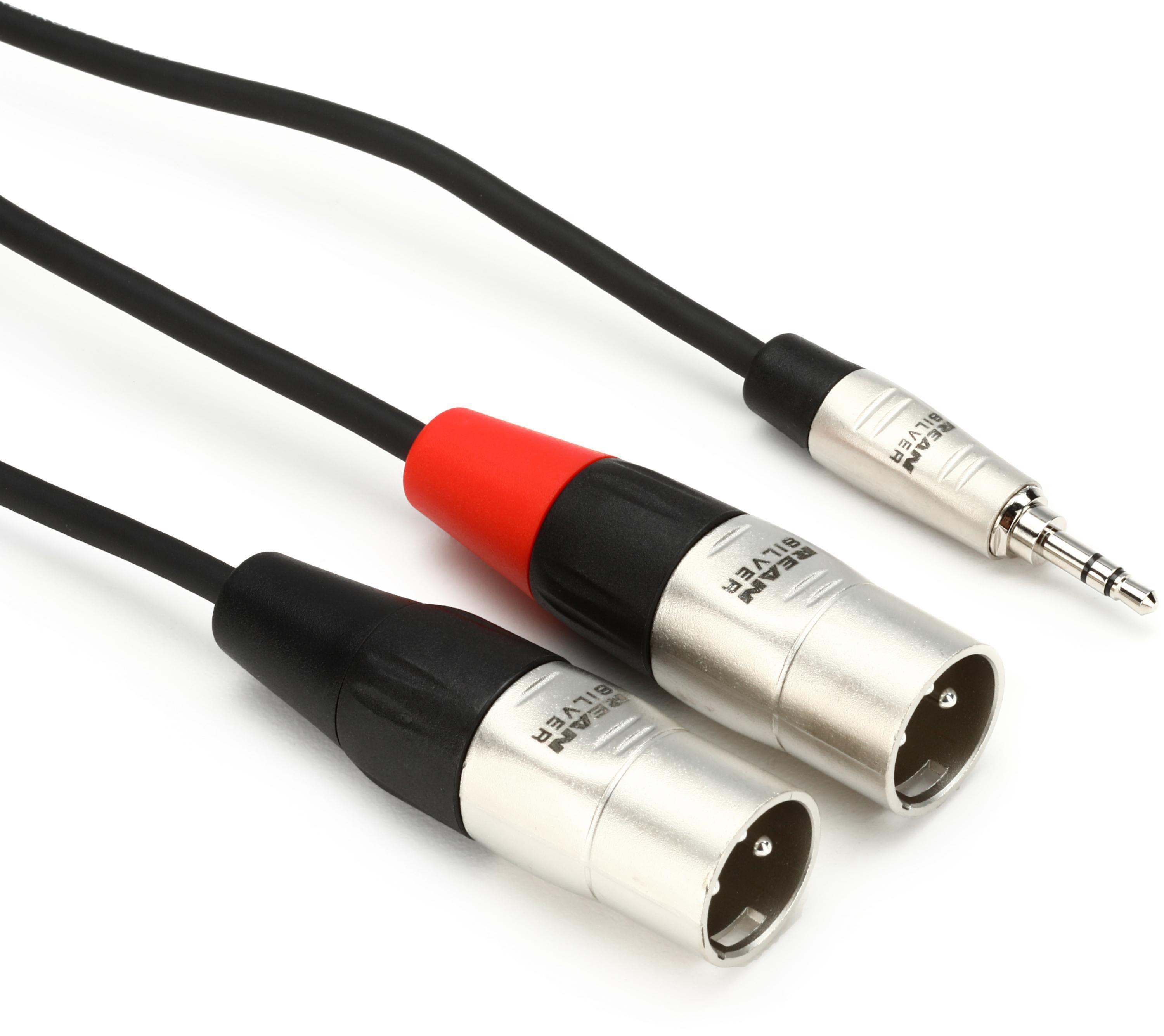 Photo of Hosa HMX-015Y Pro Stereo Breakout Cable - 3.5mm TRS Male to Dual XLR Male - 15-foot