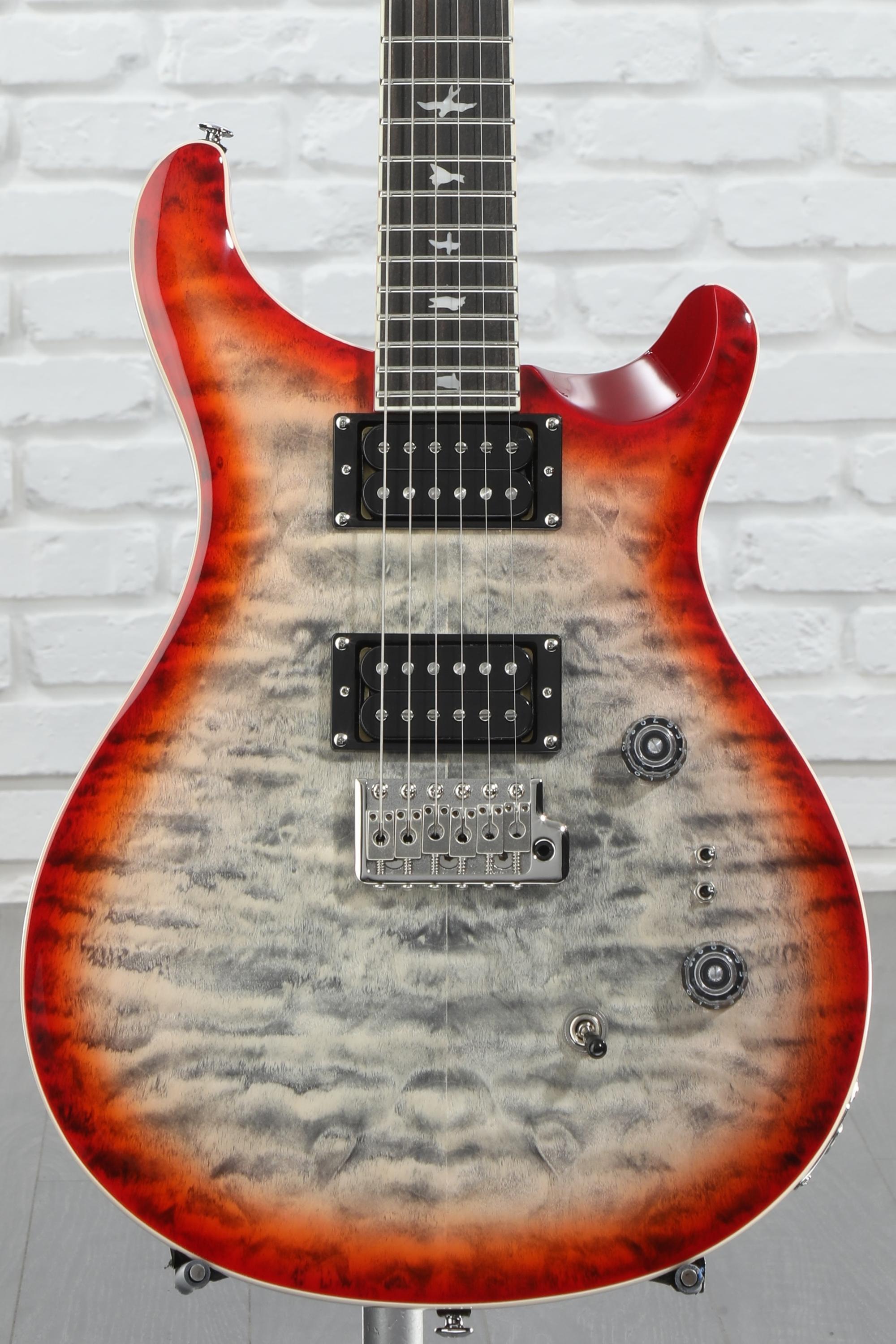PRS SE Custom 24-08 Quilt Top Electric Guitar - Charcoal