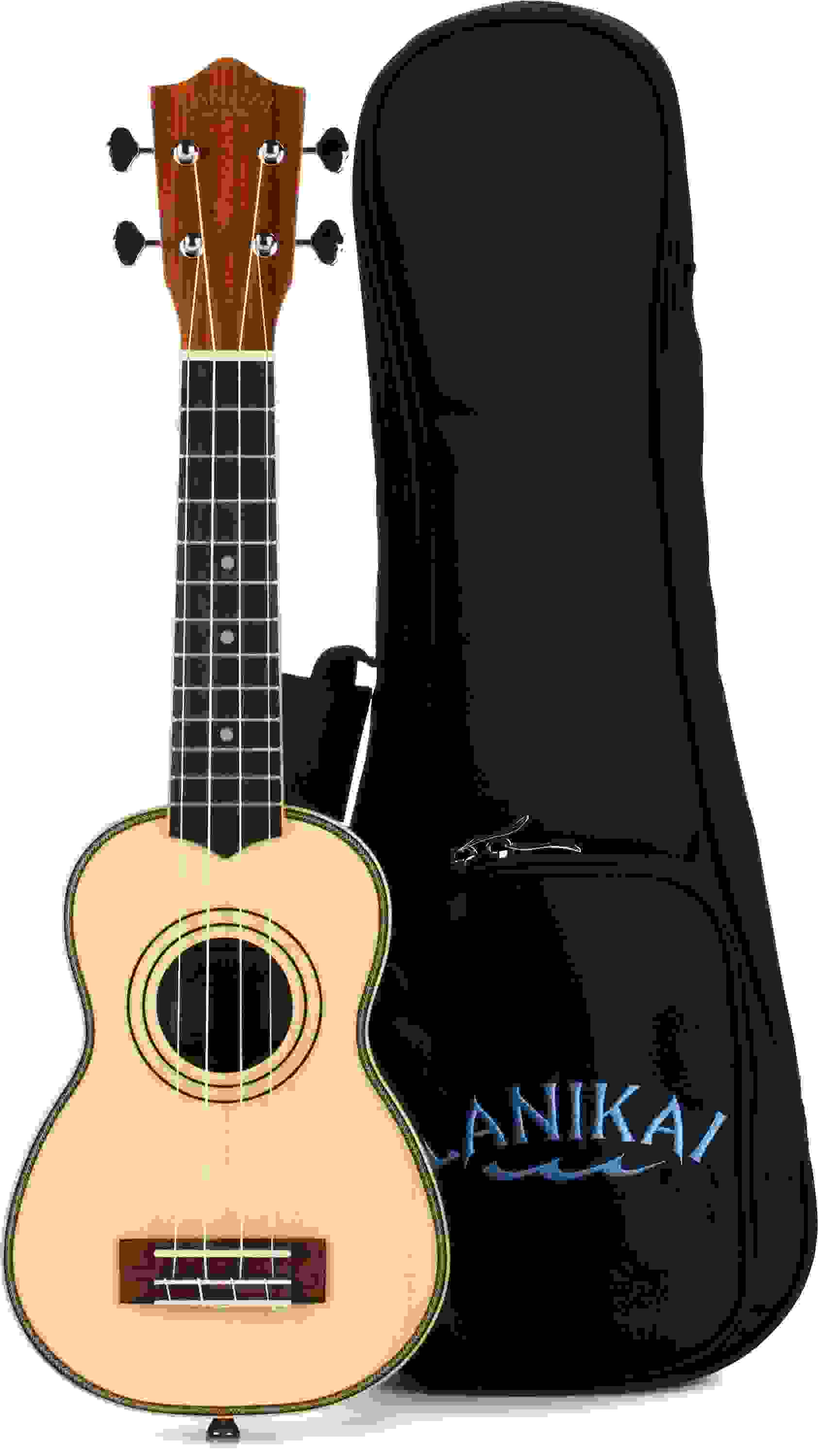 Lanikai SPST-S Spruce Solid Top, Morado Back and Sides Ukulele - Soprano