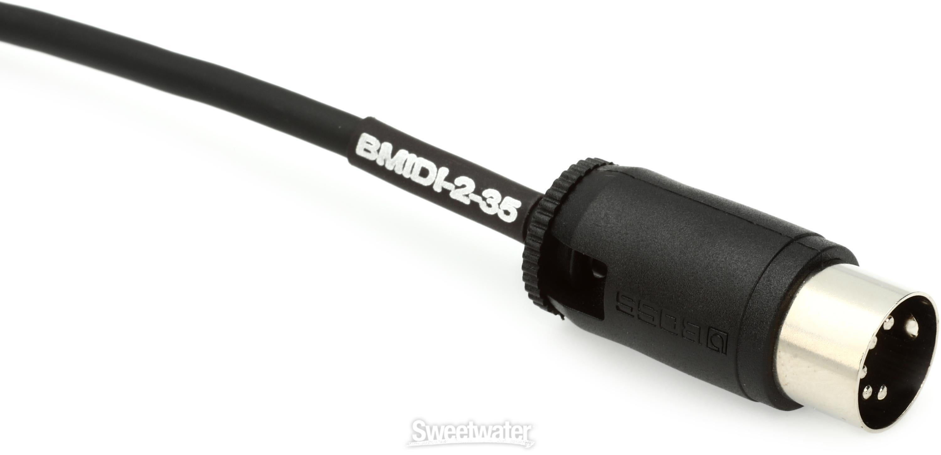 Boss BMIDI-2-35 Type A 3.5mm TRS to Male 5-pin DIN MIDI Cable - 2 foot |  Sweetwater