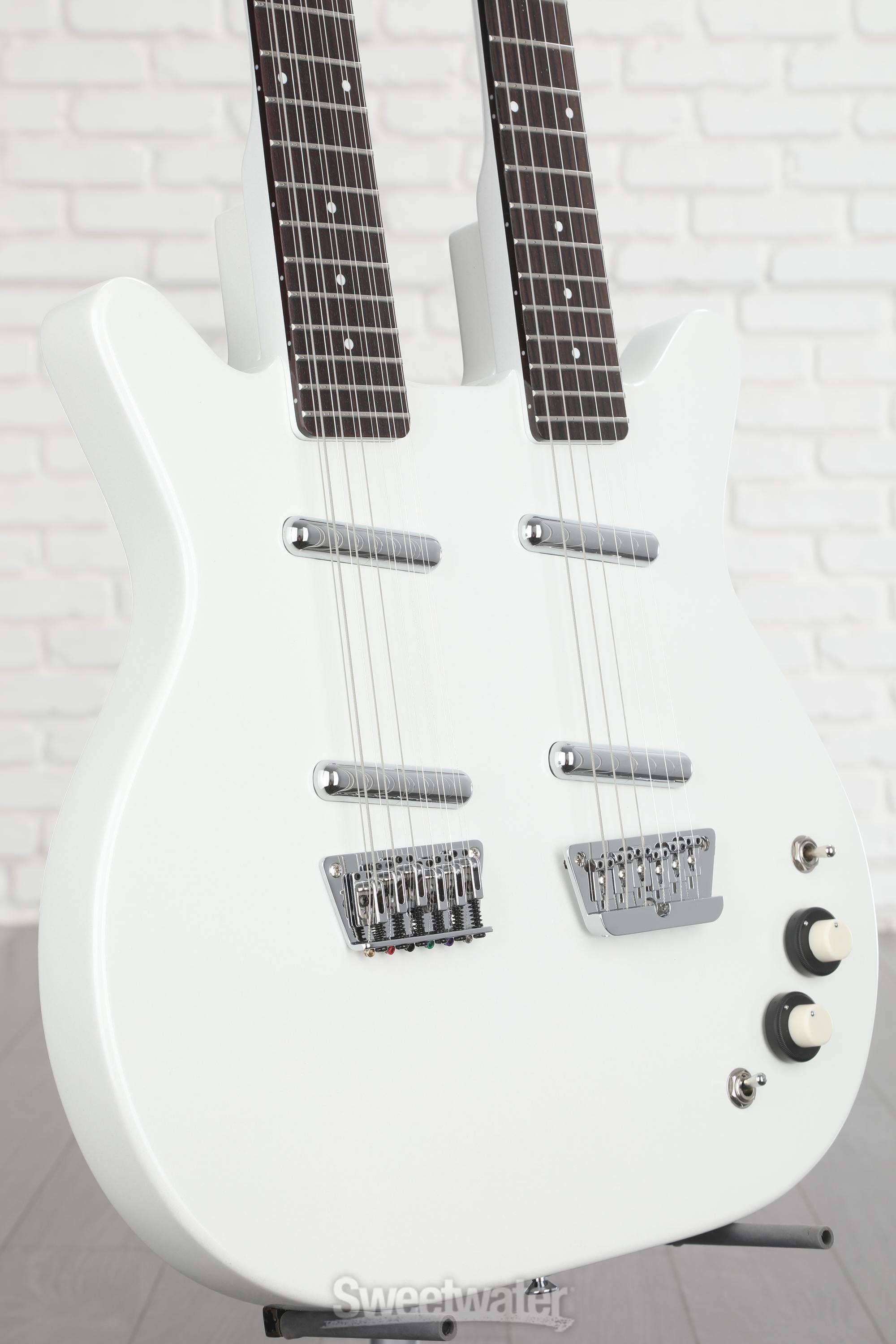 Danelectro 6-string/12-string Double-neck Electric Guitar - White Pearl