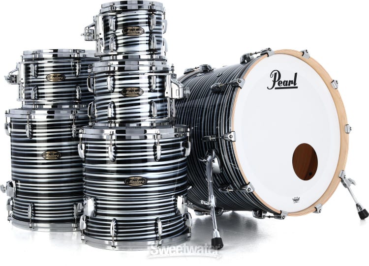 Pearl Pearl Masters Maple Gum 6-piece Shell Pack - Black Oyster Swirl