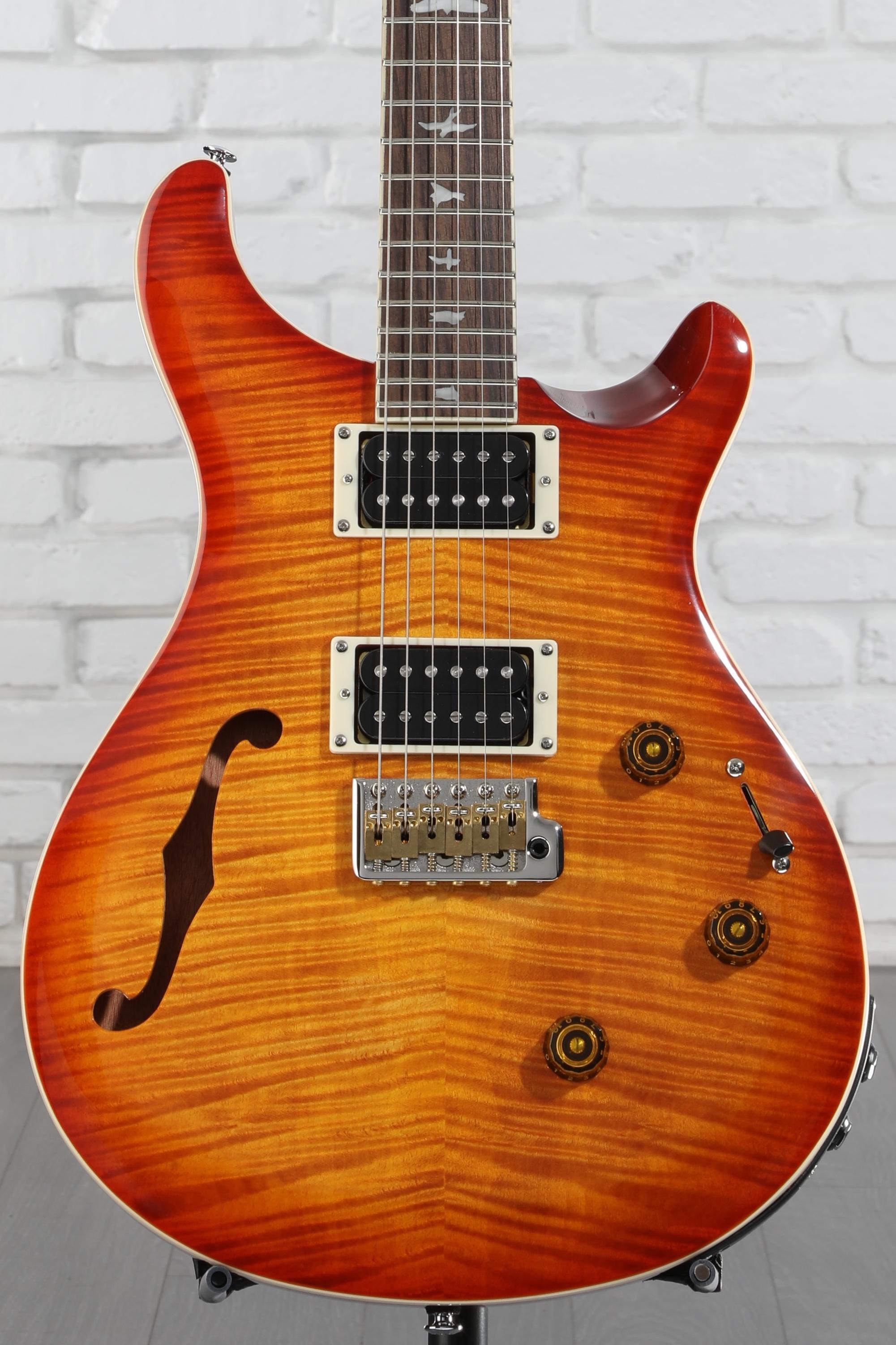 PRS SE Custom 24 Semi-Hollow Piezo, Charcoal Burst at Gear4music